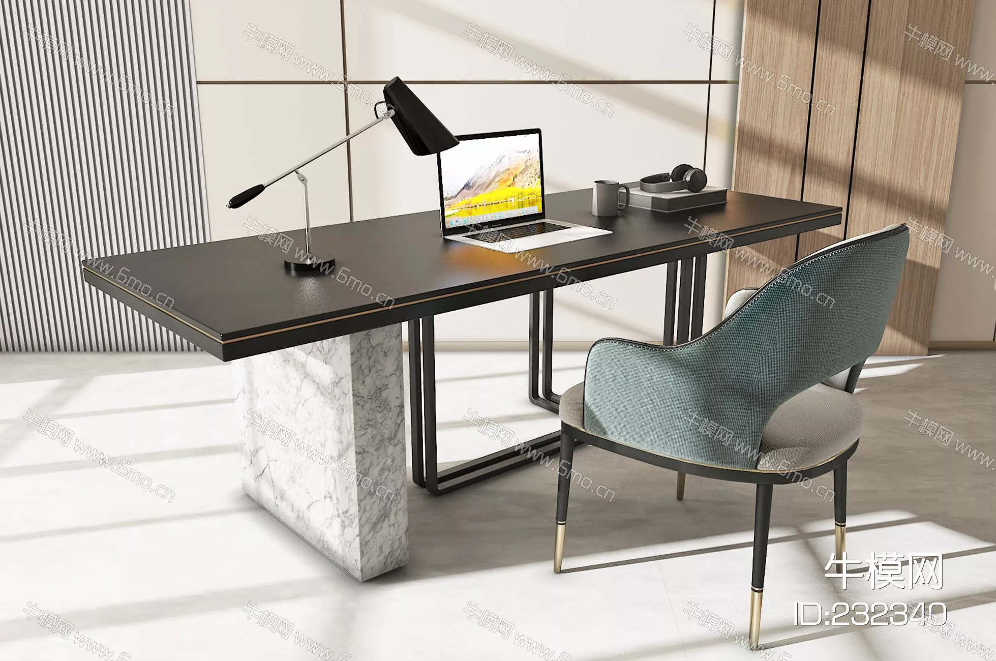 MODERN DESK - SKETCHUP 3D MODEL - VRAY - 232340