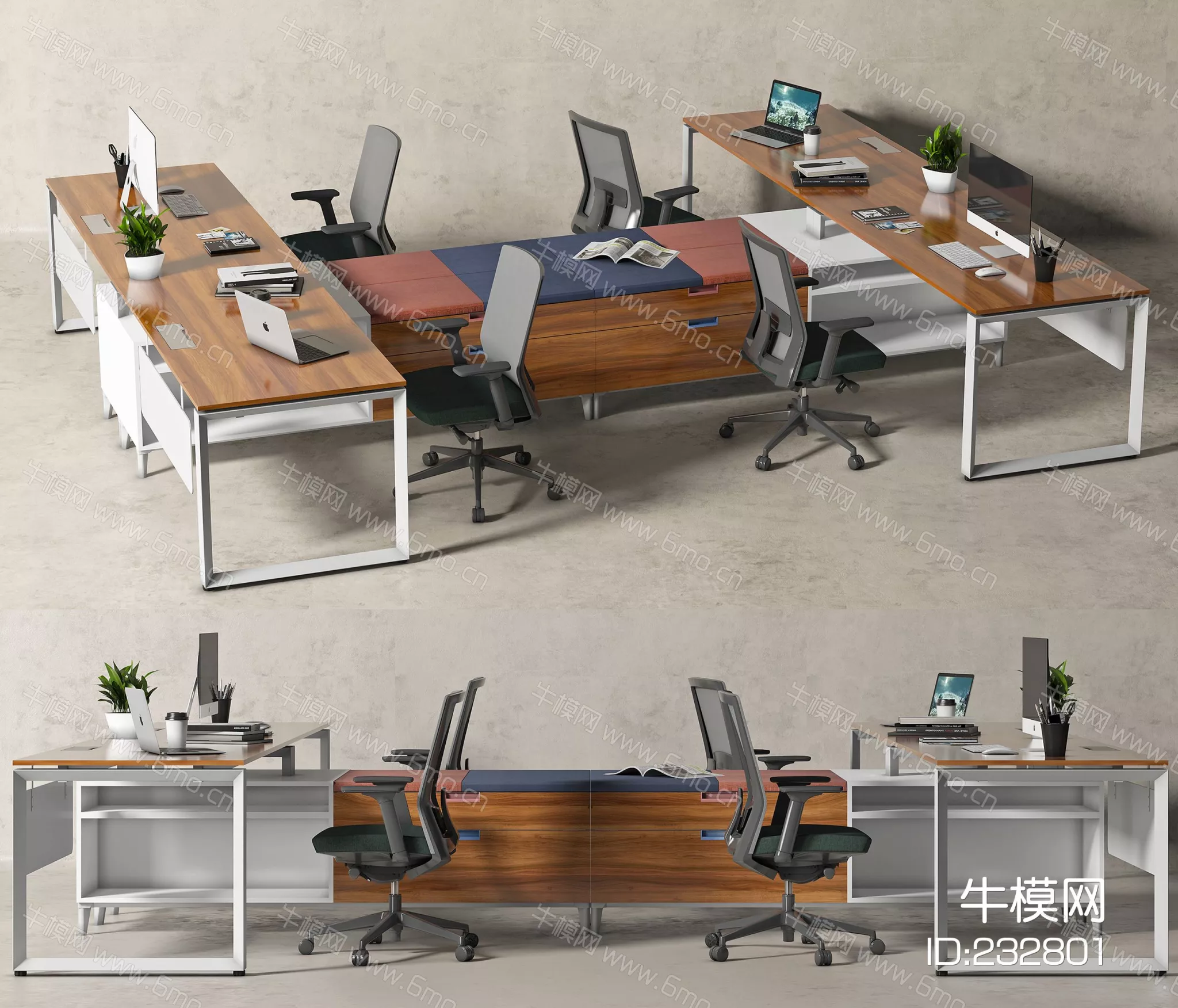 MODERN DESK - SKETCHUP 3D MODEL - VRAY - 232801