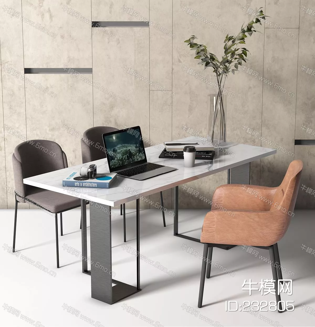 MODERN DESK - SKETCHUP 3D MODEL - VRAY - 232805