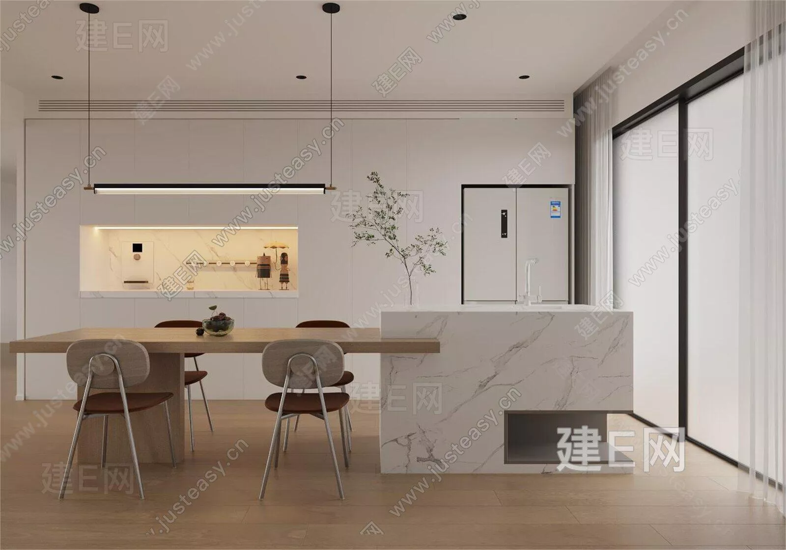 MODERN DINING ROOM - SKETCHUP 3D SCENE - ENSCAPE - 104549007