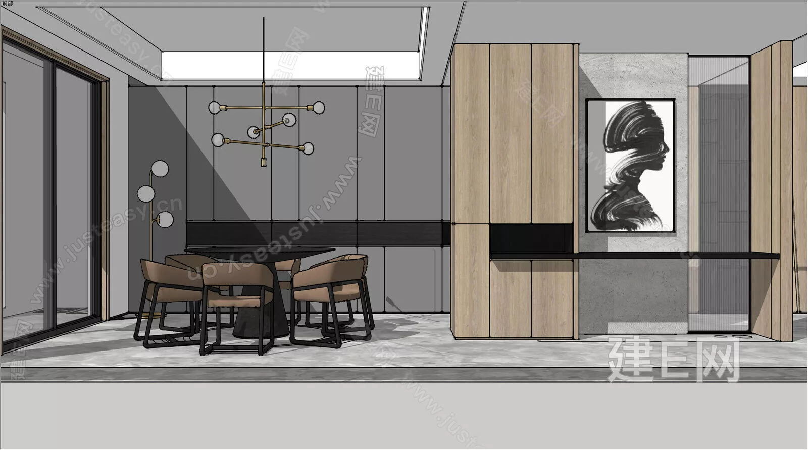 MODERN DINING ROOM - SKETCHUP 3D SCENE - ENSCAPE - 105857448