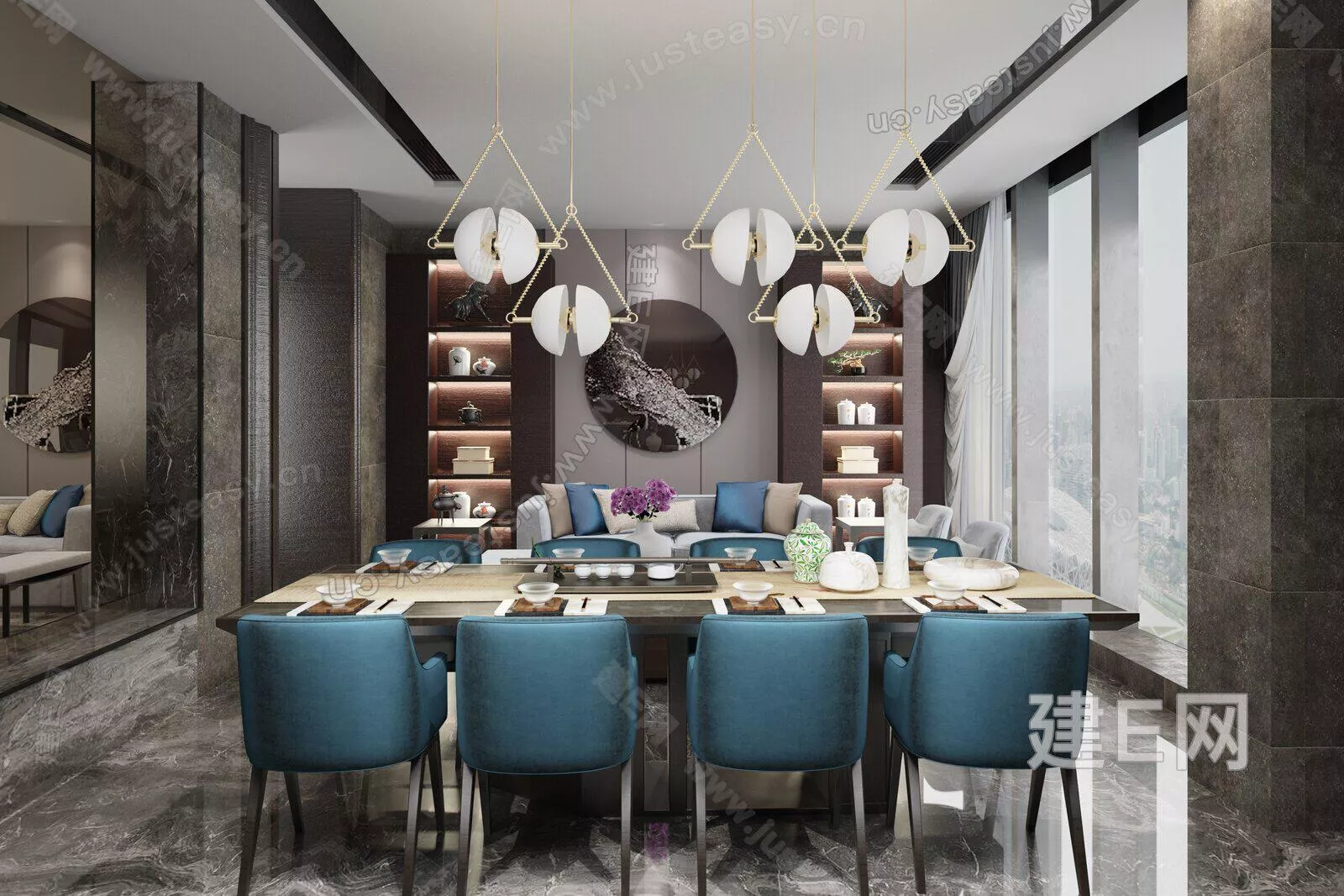 MODERN DINING ROOM - SKETCHUP 3D SCENE - ENSCAPE - 112741699