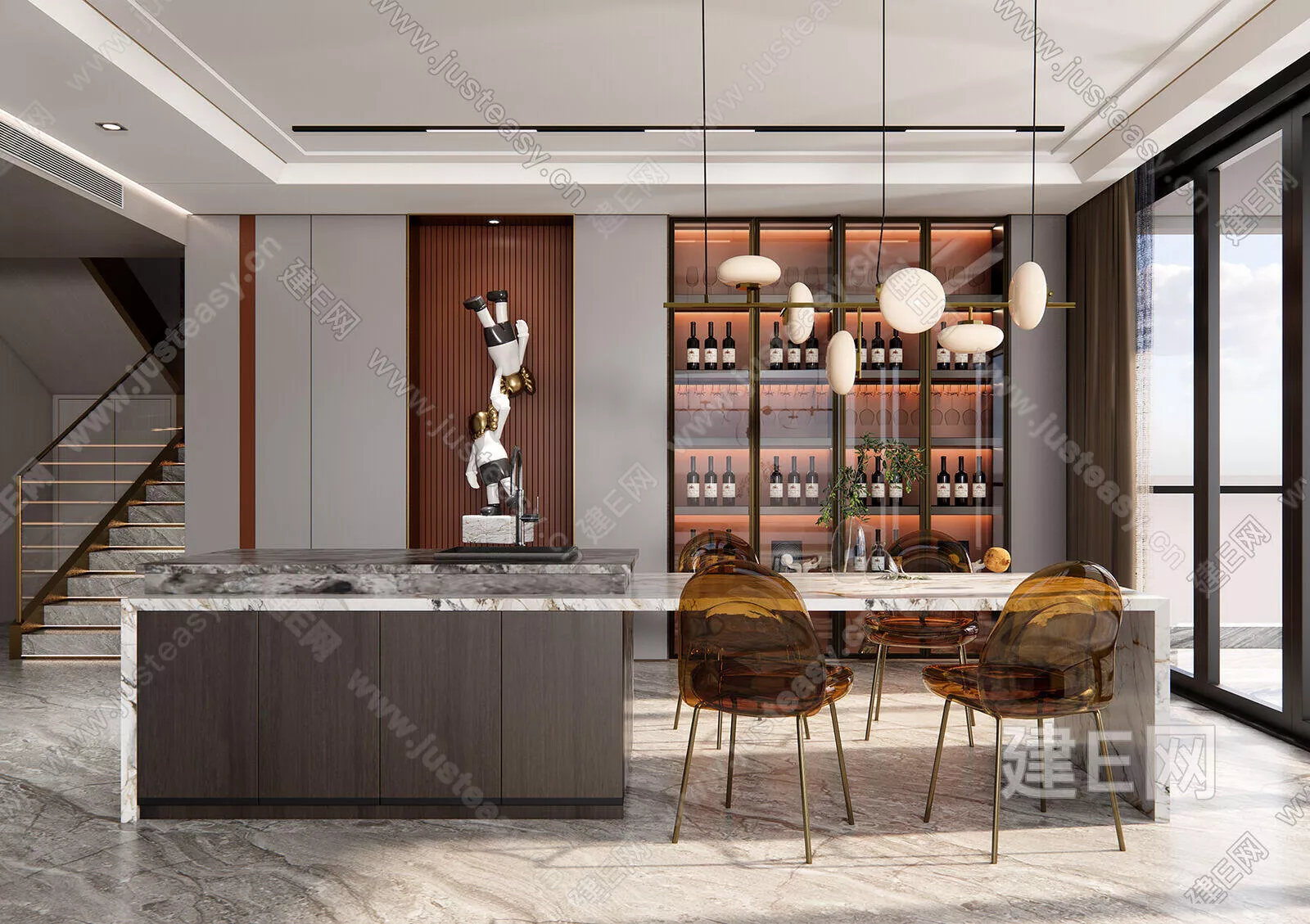 MODERN DINING ROOM - SKETCHUP 3D SCENE - ENSCAPE - 112804555