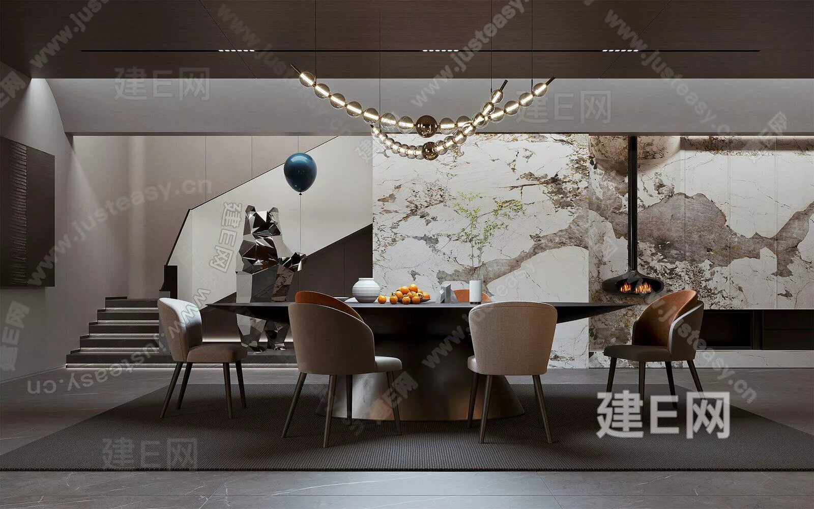 MODERN DINING ROOM - SKETCHUP 3D SCENE - ENSCAPE - 115953008