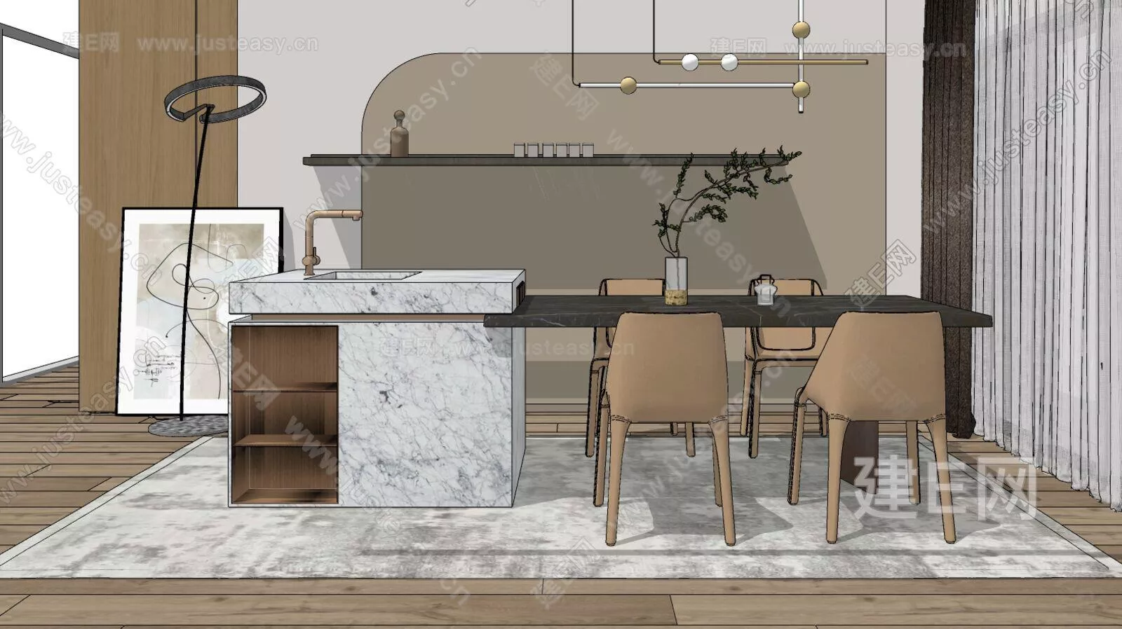 MODERN DINING ROOM - SKETCHUP 3D SCENE - ENSCAPE - 117196199