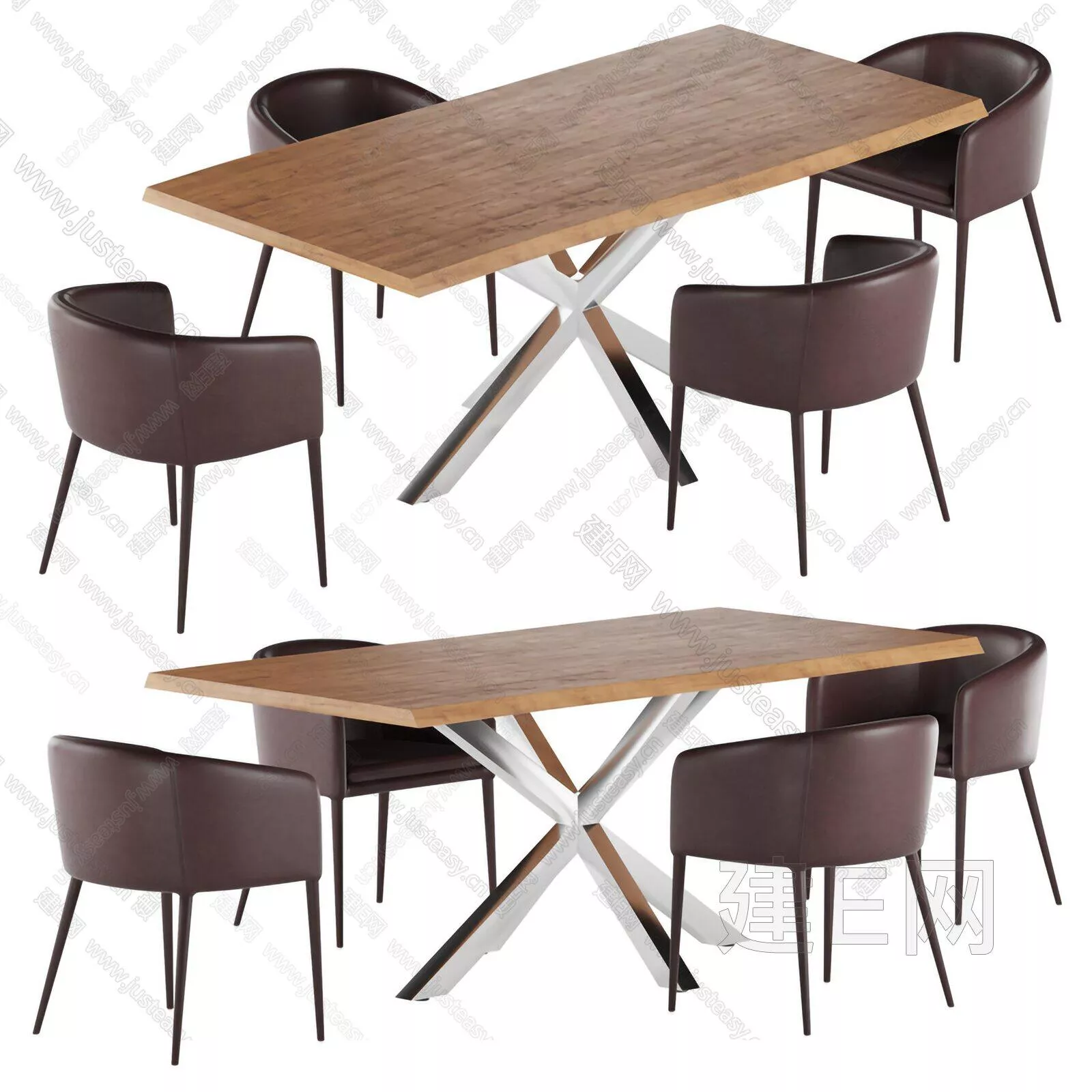 MODERN DINING TABLE SET - SKETCHUP 3D MODEL - ENSCAPE - 106777876