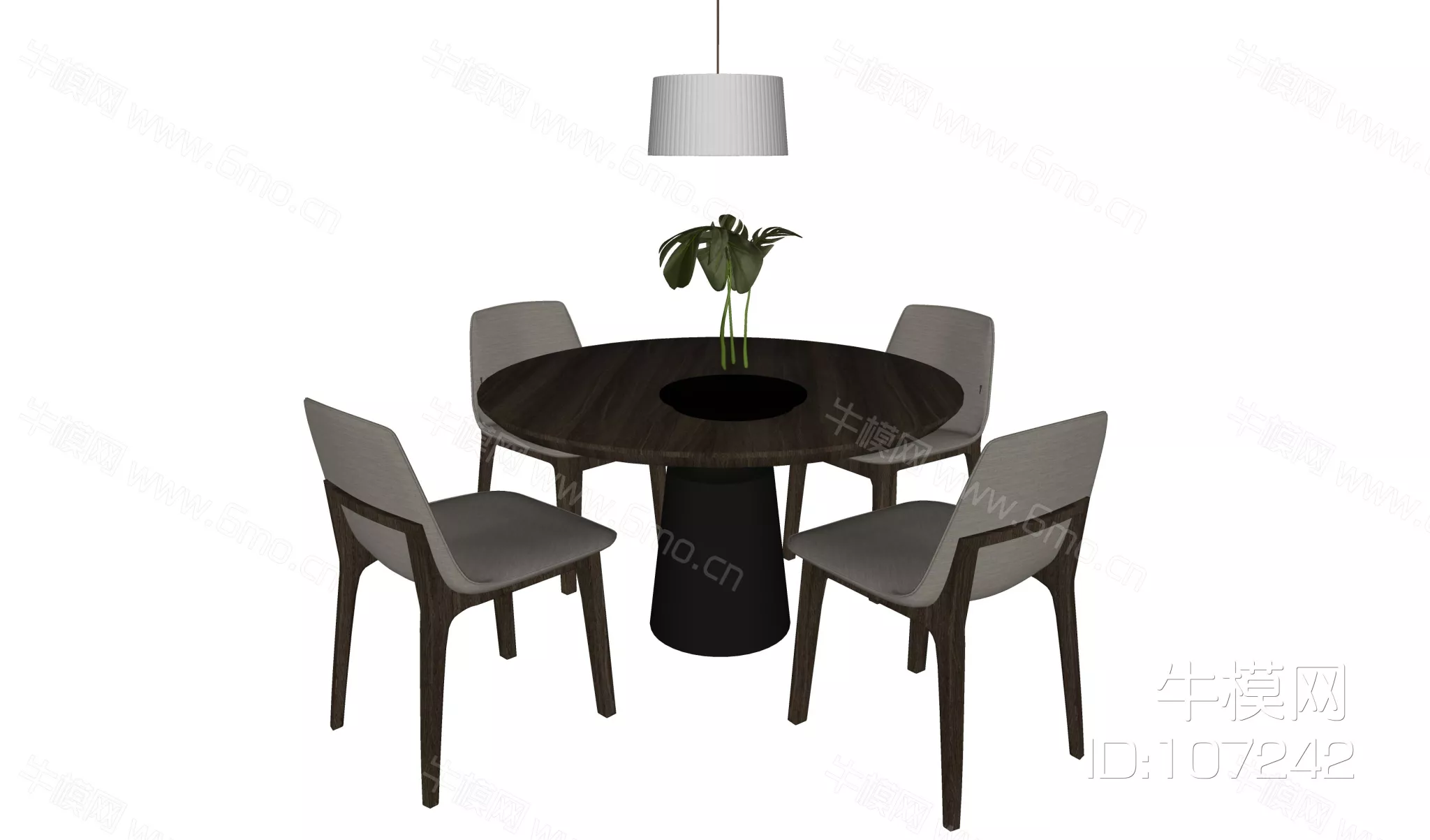 MODERN DINING TABLE SET - SKETCHUP 3D MODEL - ENSCAPE - 107242