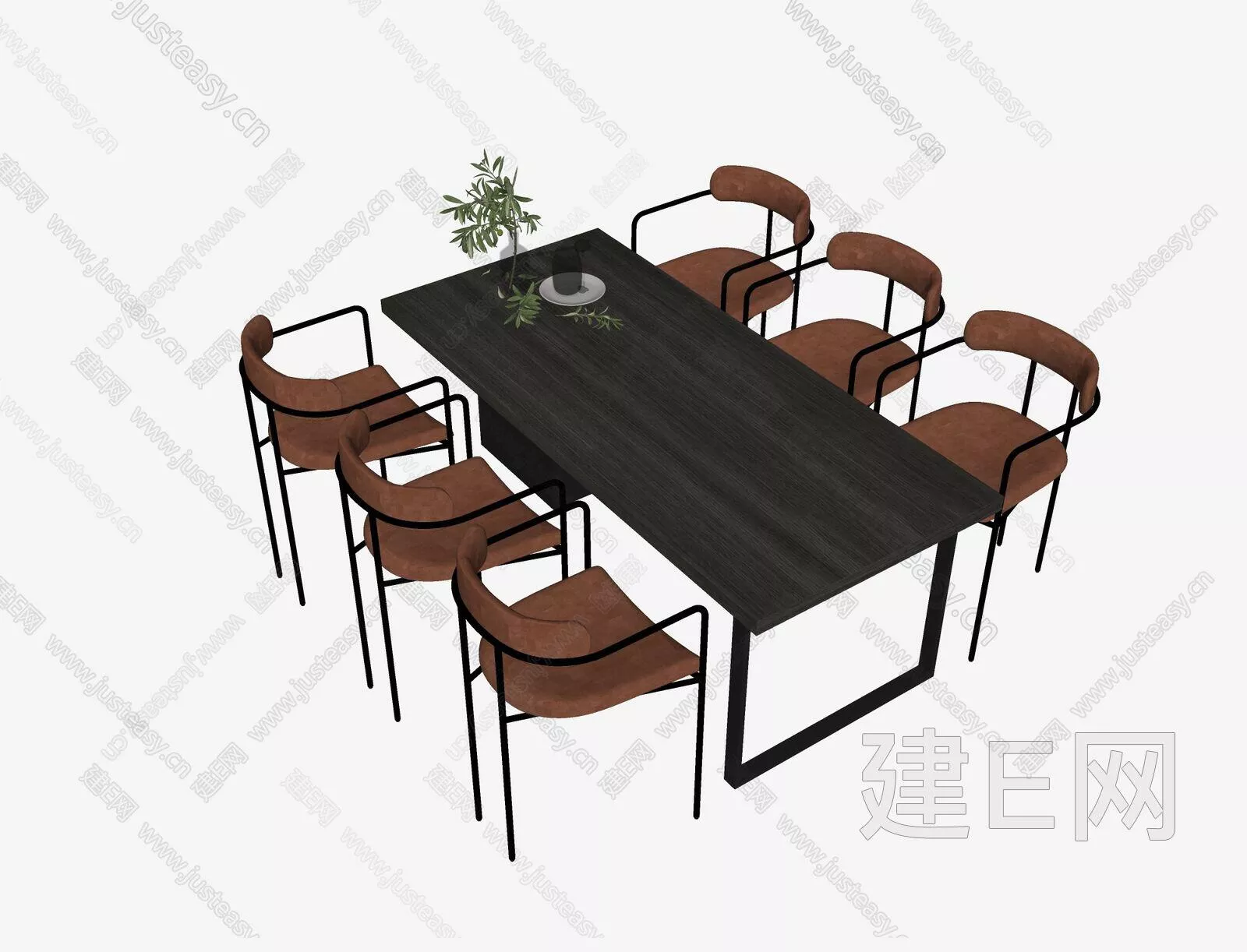 MODERN DINING TABLE SET - SKETCHUP 3D MODEL - ENSCAPE - 109265107