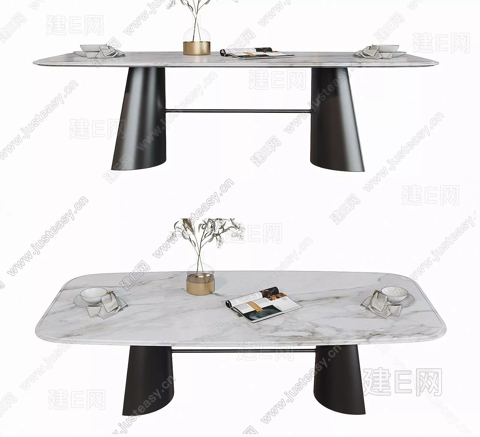 MODERN DINING TABLE SET - SKETCHUP 3D MODEL - ENSCAPE - 110576920