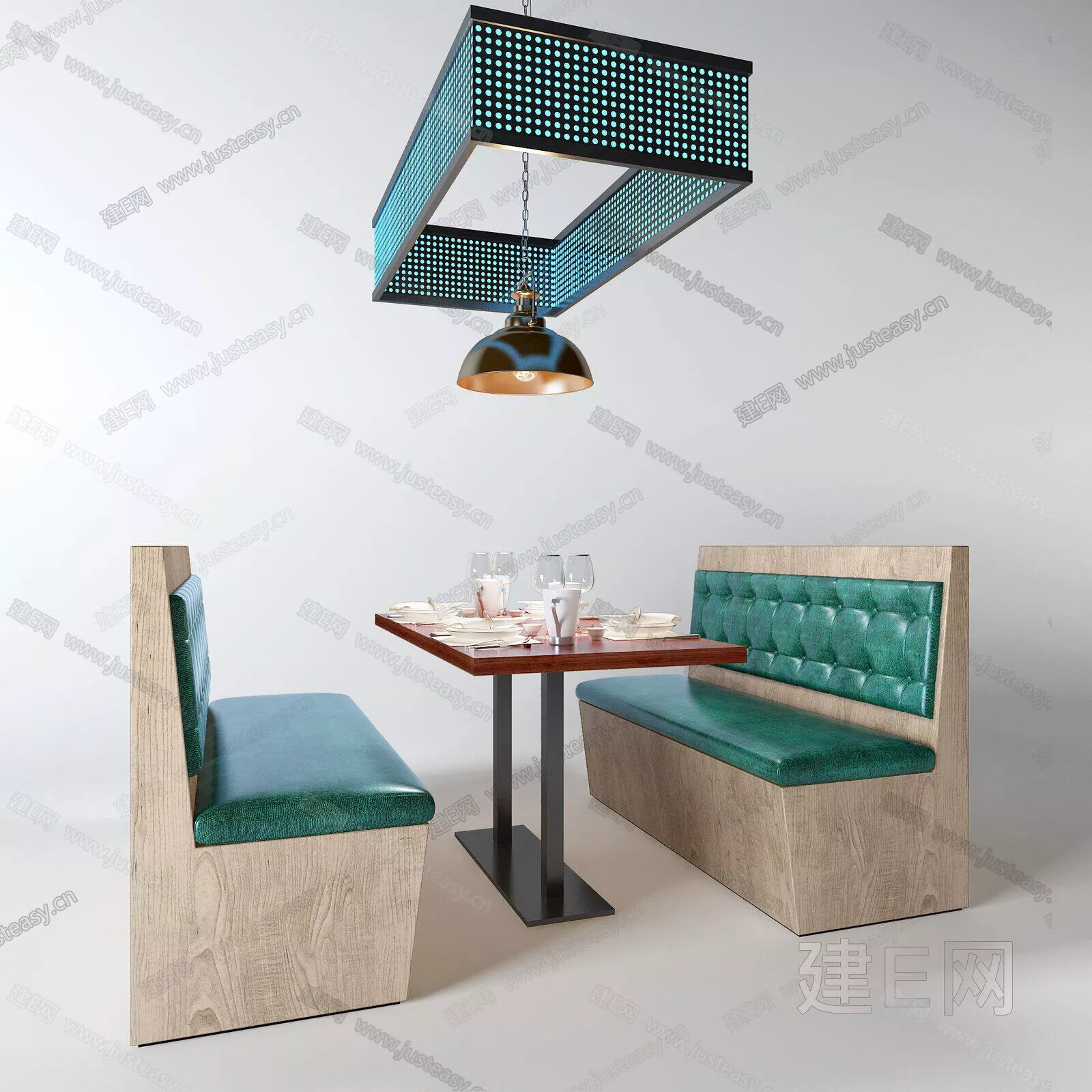 MODERN DINING TABLE SET - SKETCHUP 3D MODEL - ENSCAPE - 111430949