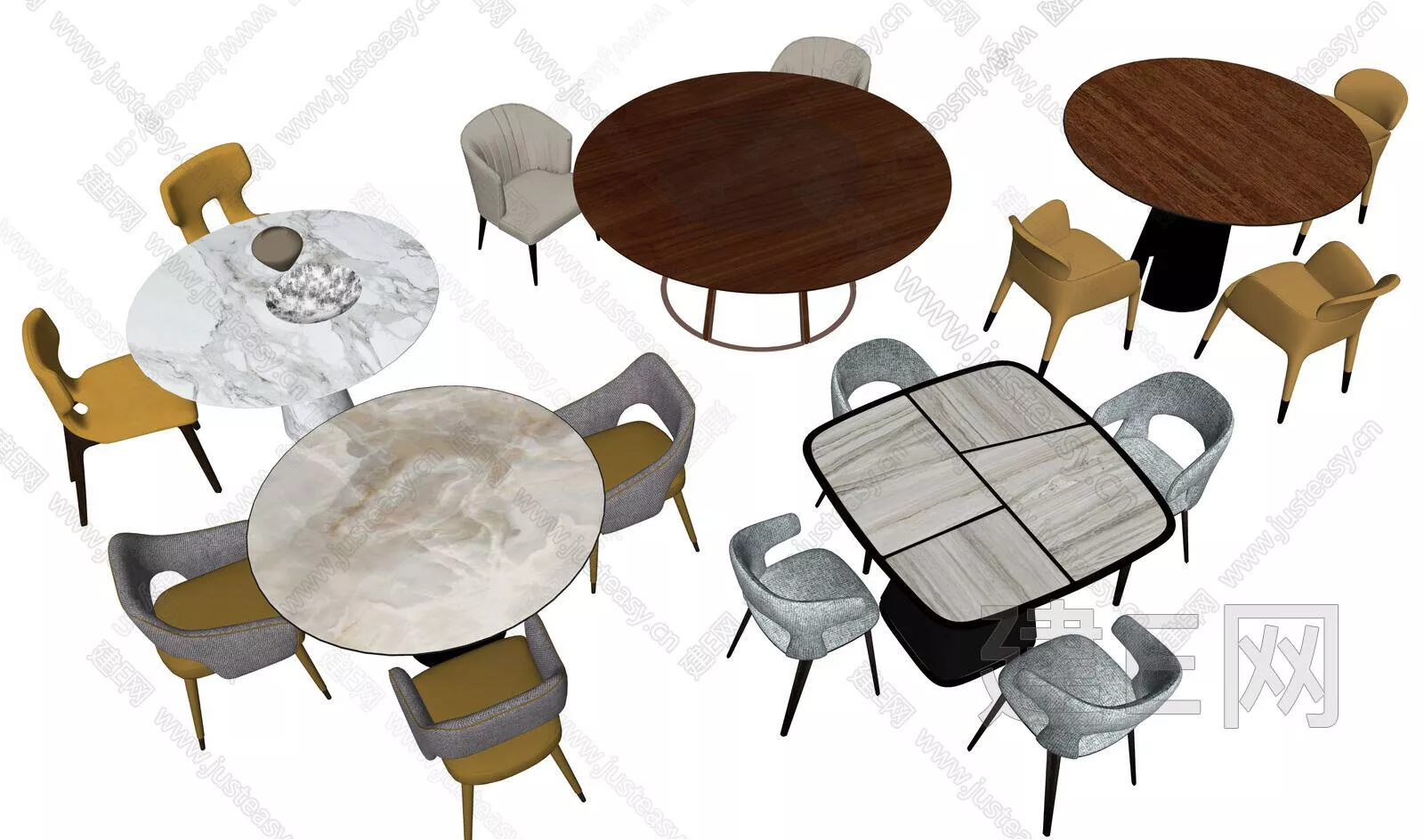 MODERN DINING TABLE SET - SKETCHUP 3D MODEL - ENSCAPE - 111821130