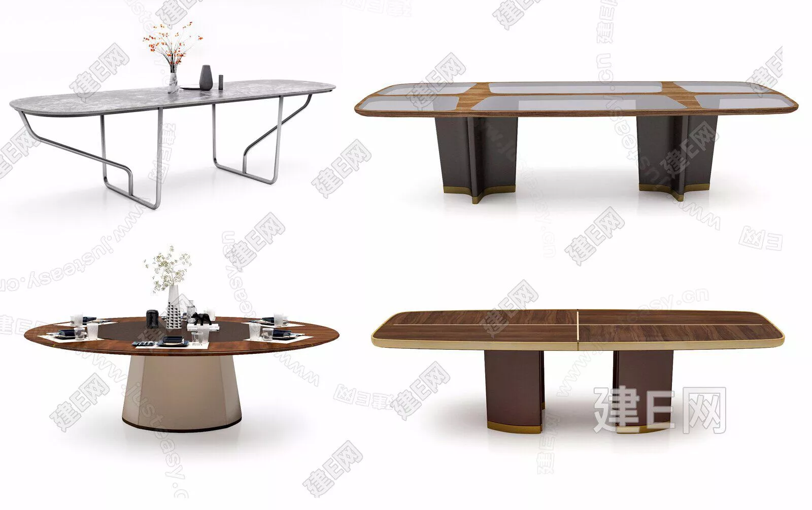 MODERN DINING TABLE SET - SKETCHUP 3D MODEL - ENSCAPE - 111889713