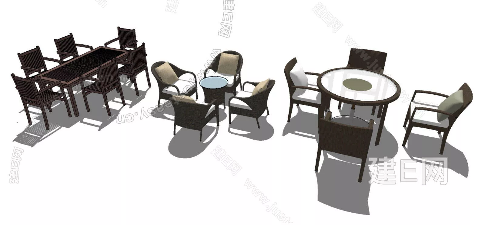 MODERN DINING TABLE SET - SKETCHUP 3D MODEL - ENSCAPE - 111952222