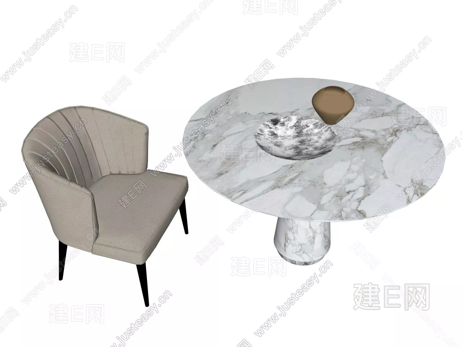 MODERN DINING TABLE SET - SKETCHUP 3D MODEL - ENSCAPE - 112214469