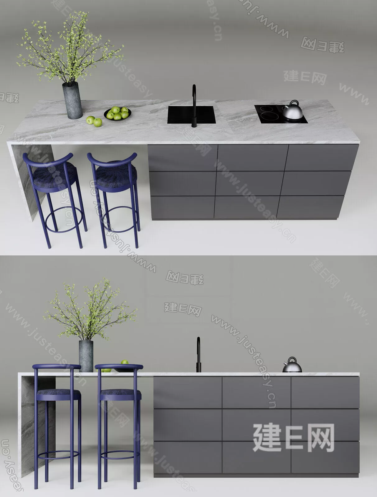 MODERN DINING TABLE SET - SKETCHUP 3D MODEL - ENSCAPE - 112280649