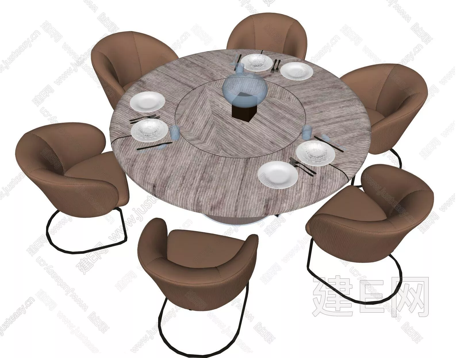 MODERN DINING TABLE SET - SKETCHUP 3D MODEL - ENSCAPE - 112542146