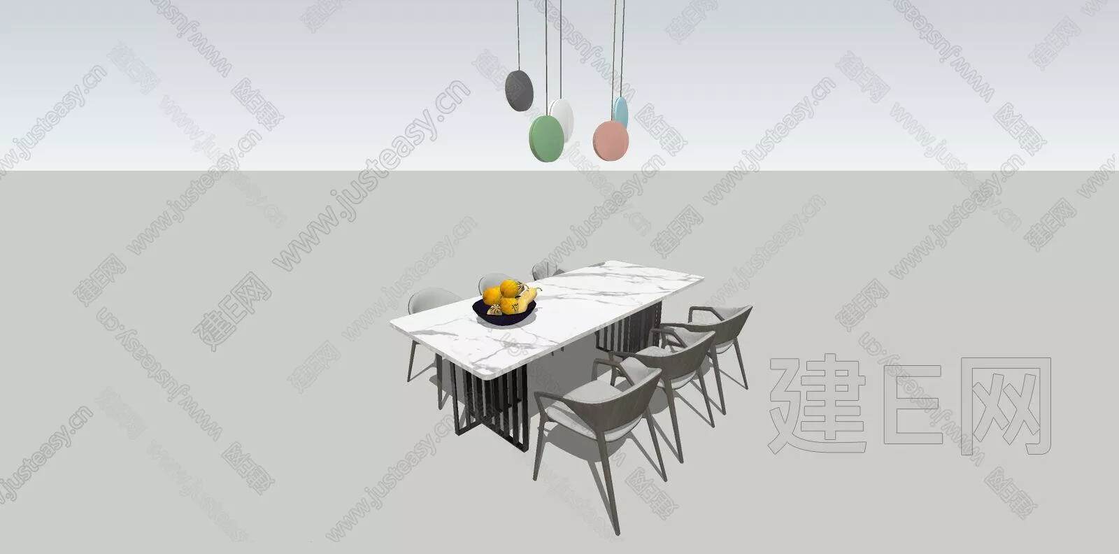 MODERN DINING TABLE SET - SKETCHUP 3D MODEL - ENSCAPE - 112738764
