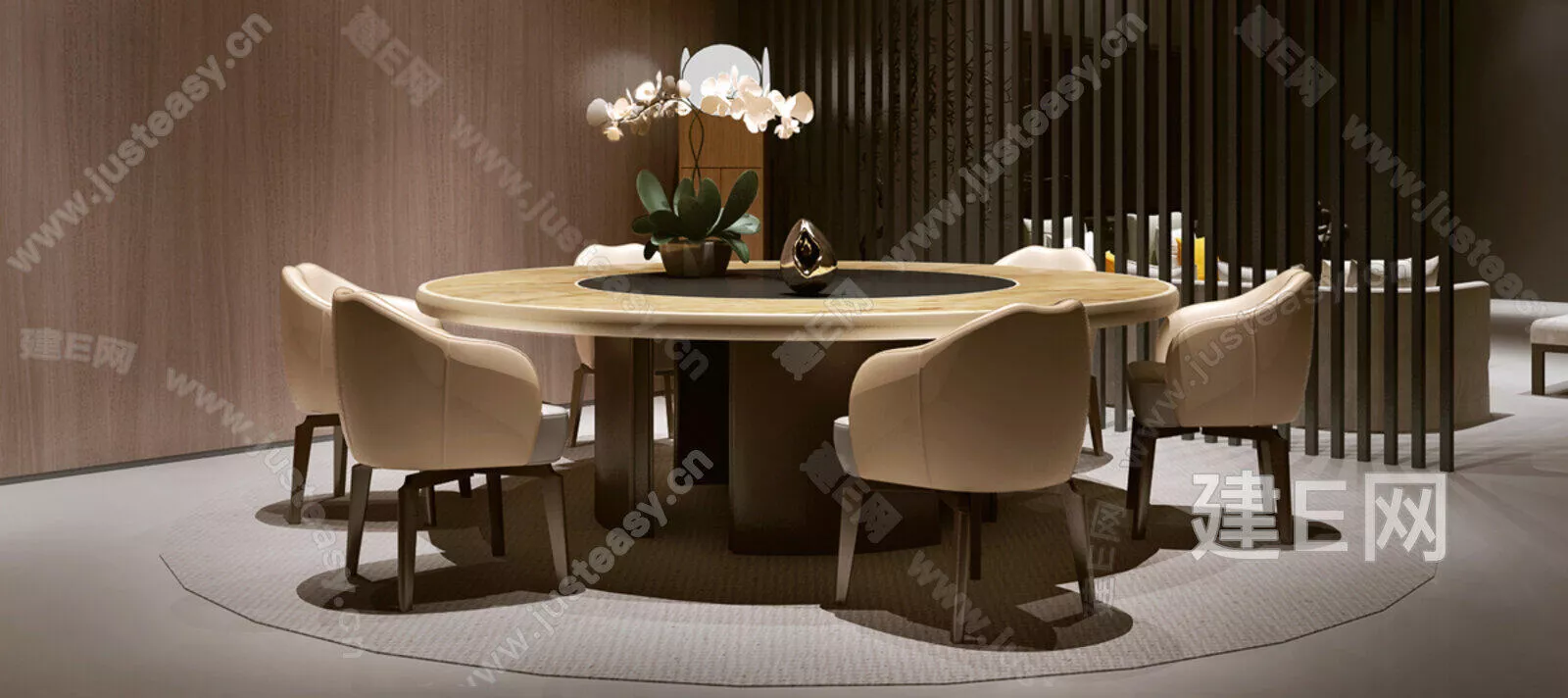 MODERN DINING TABLE SET - SKETCHUP 3D MODEL - ENSCAPE - 112938470