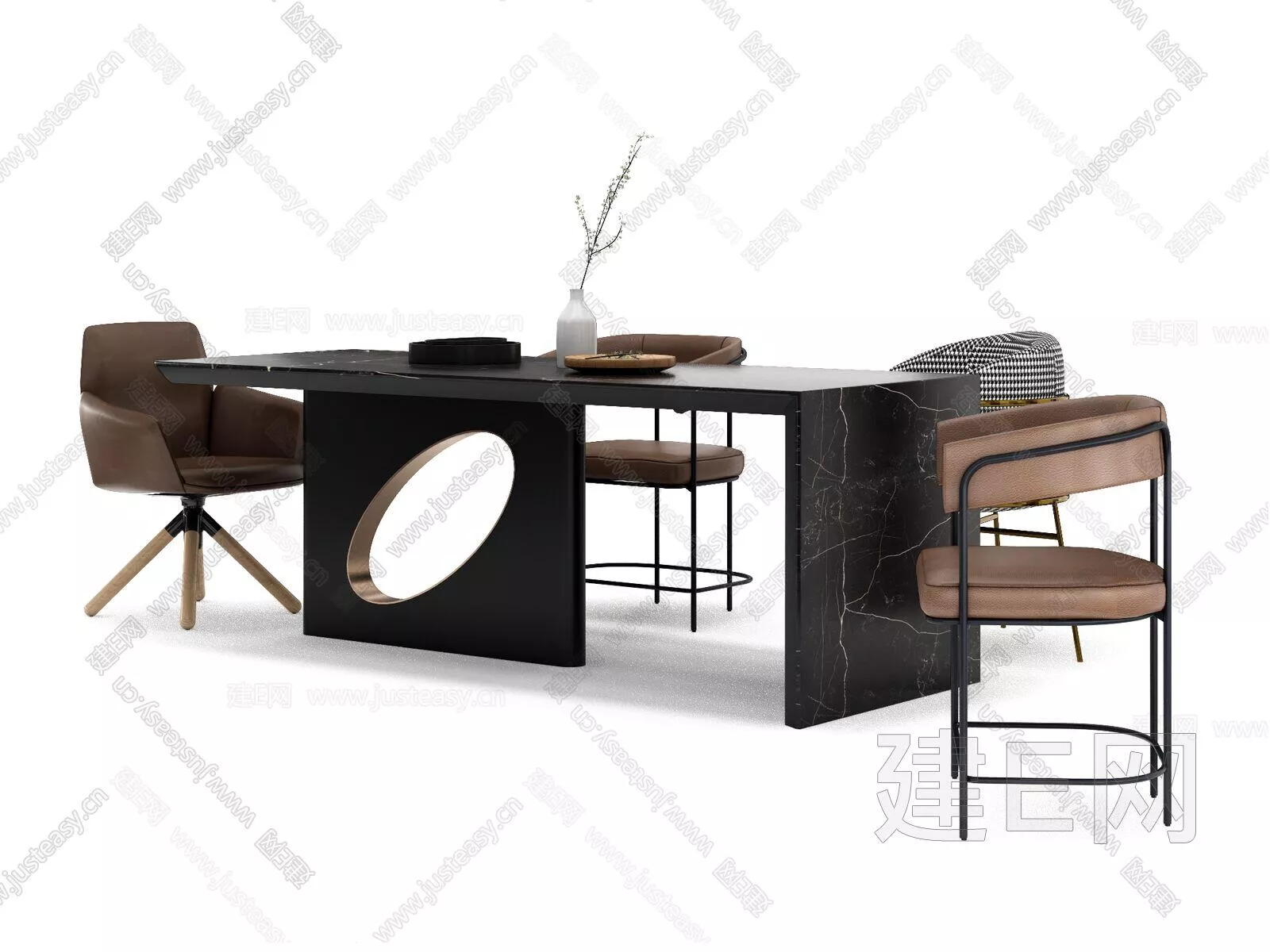 MODERN DINING TABLE SET - SKETCHUP 3D MODEL - ENSCAPE - 115230158