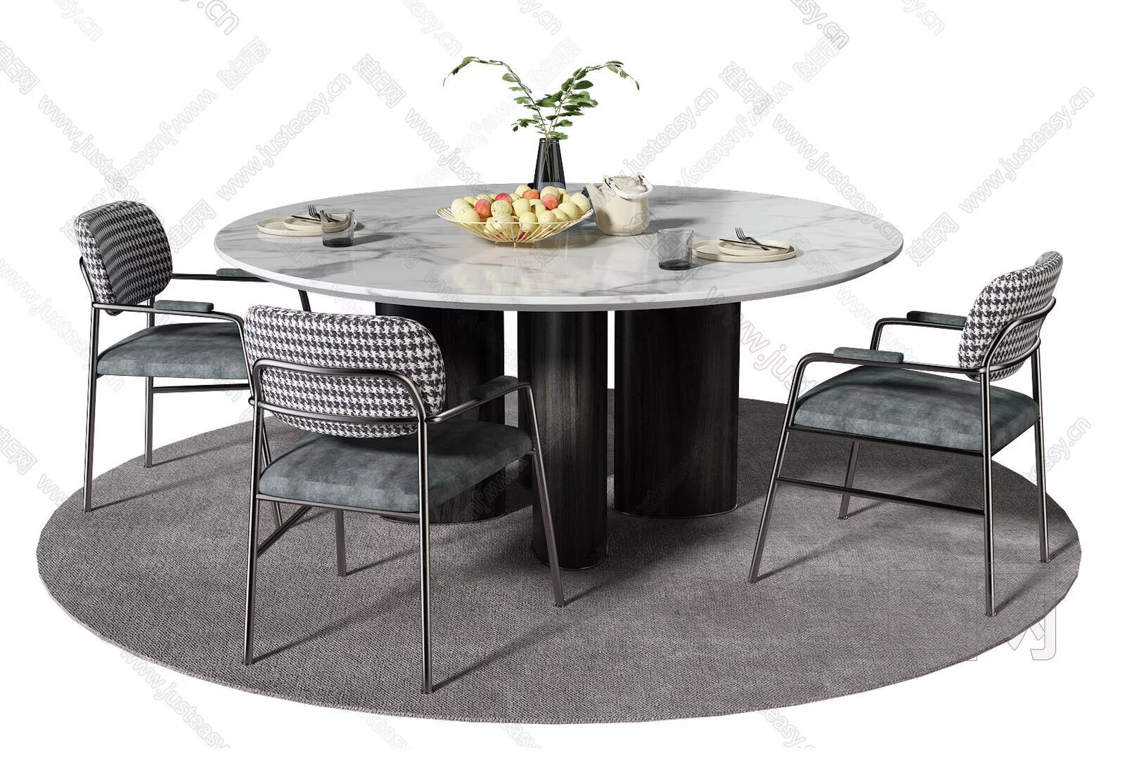 MODERN DINING TABLE SET - SKETCHUP 3D MODEL - ENSCAPE - 115688926