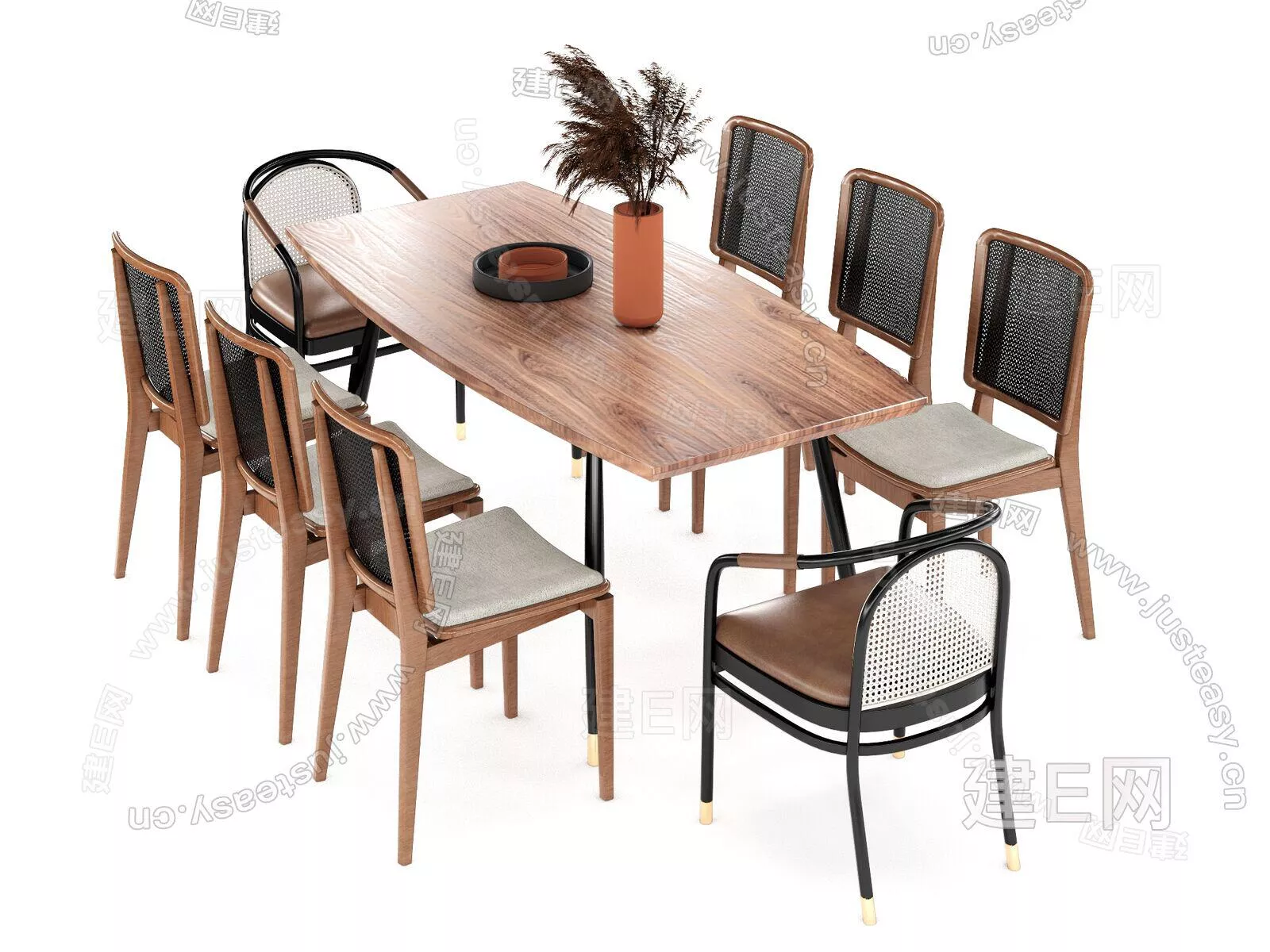 MODERN DINING TABLE SET - SKETCHUP 3D MODEL - ENSCAPE - 115754301