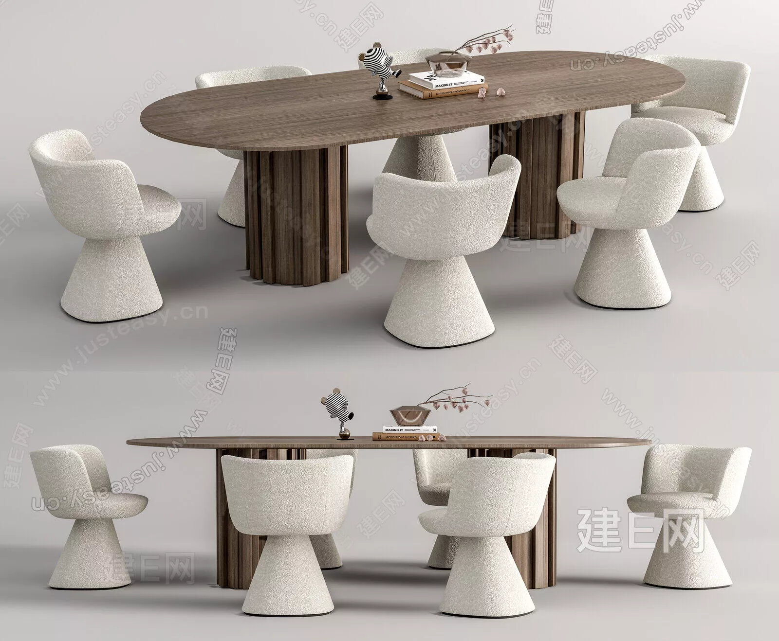 MODERN DINING TABLE SET - SKETCHUP 3D MODEL - ENSCAPE - 116475033