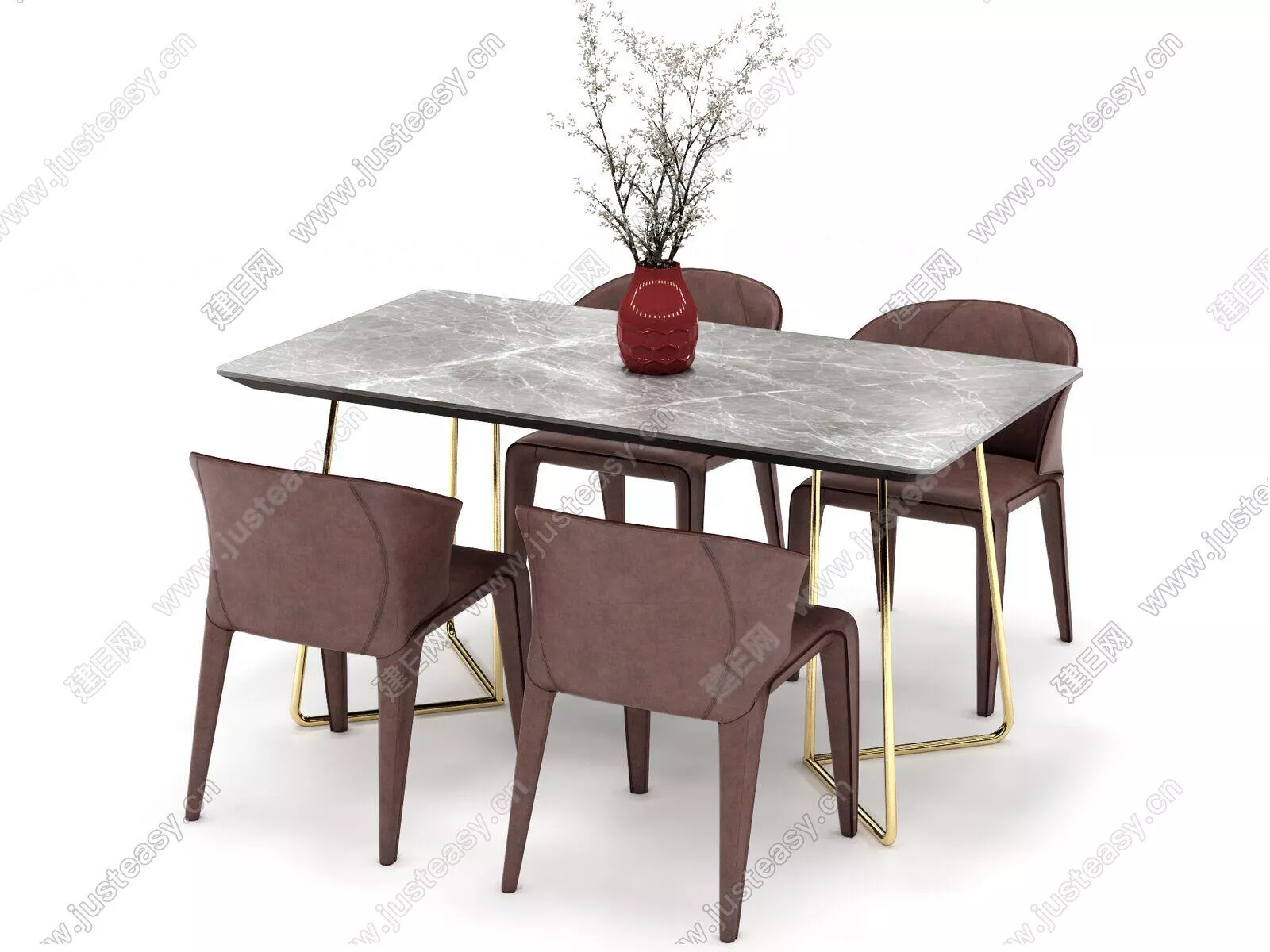MODERN DINING TABLE SET - SKETCHUP 3D MODEL - ENSCAPE - 117327319