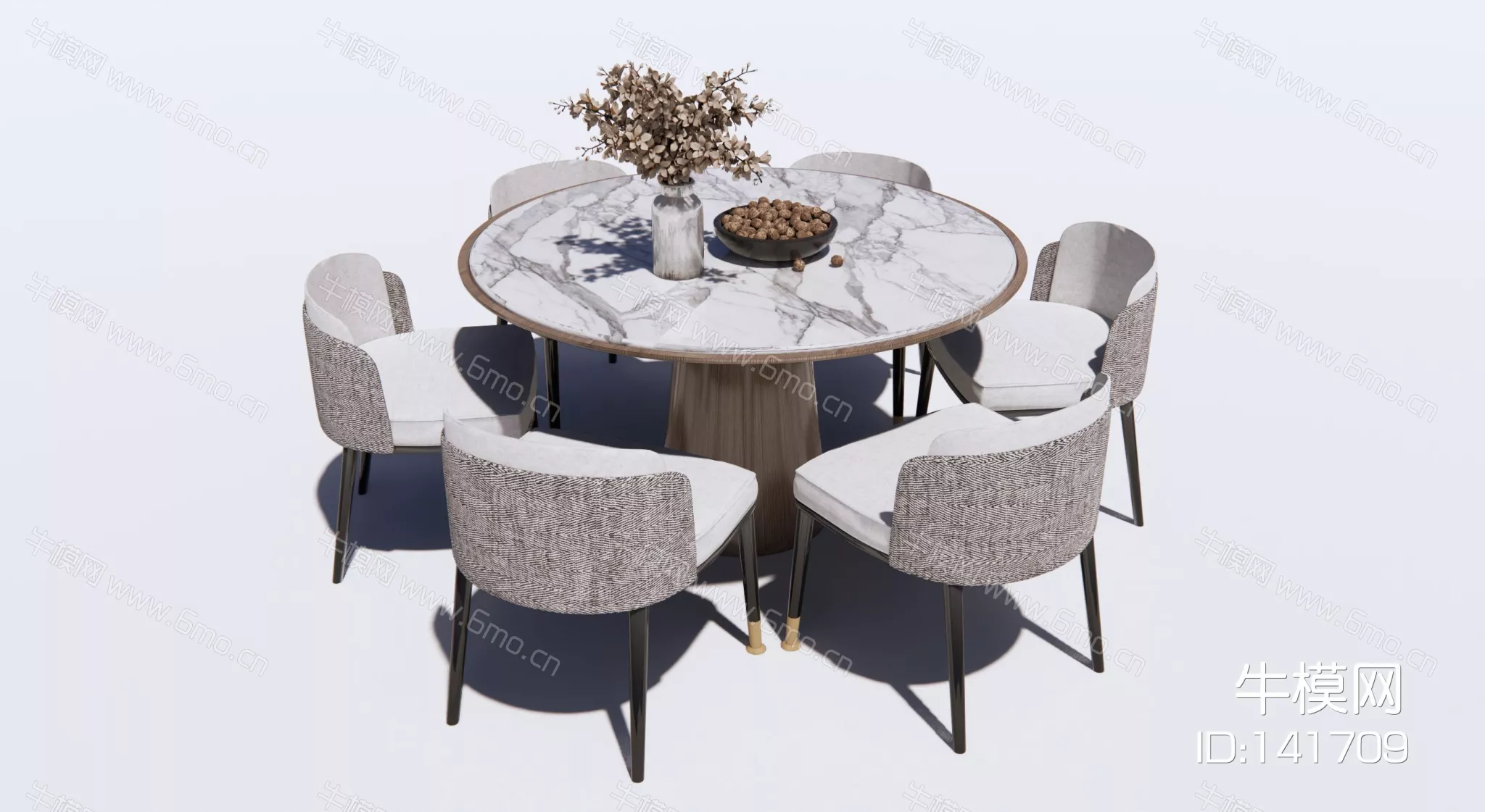 MODERN DINING TABLE SET - SKETCHUP 3D MODEL - ENSCAPE - 141709