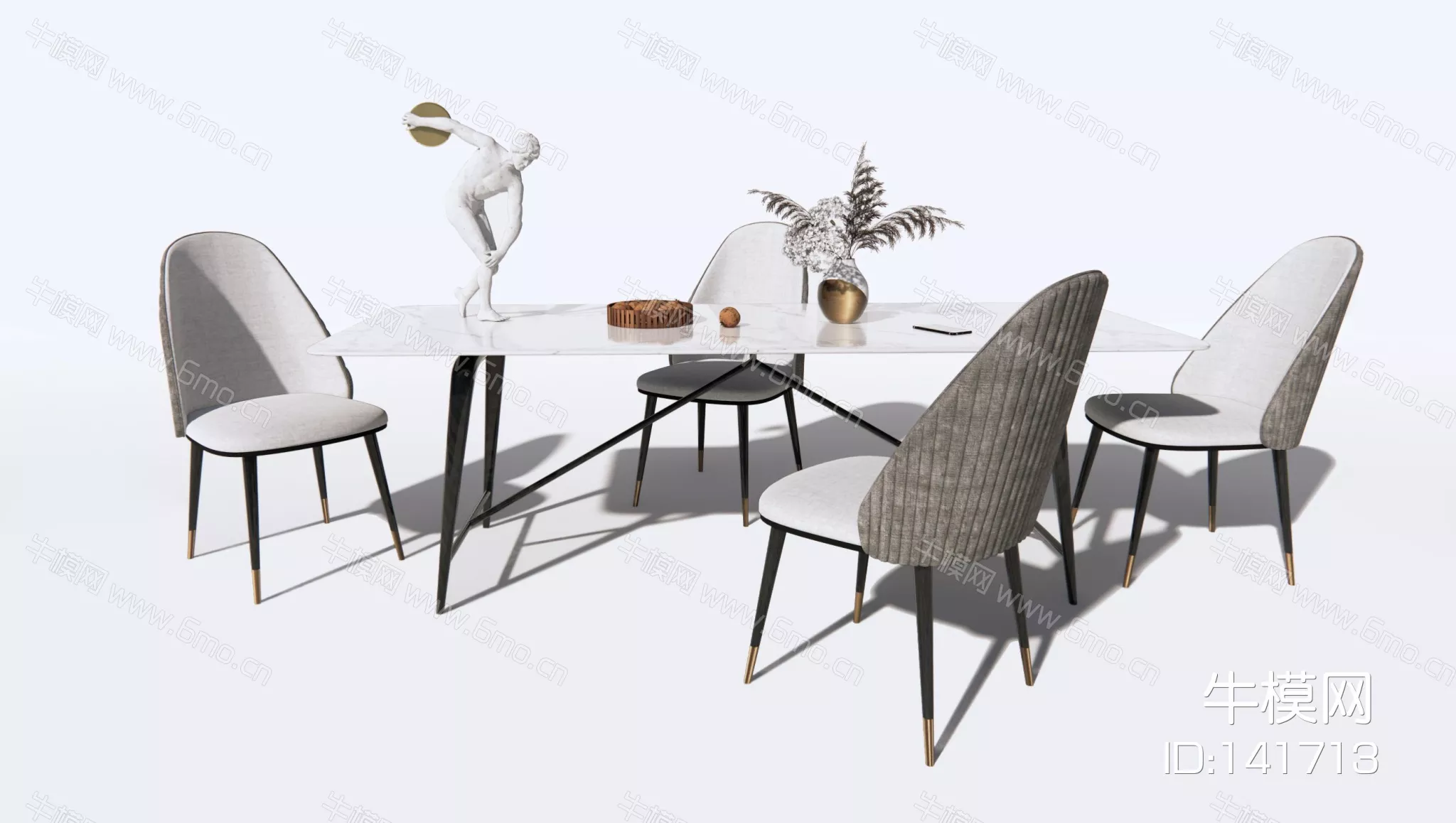 MODERN DINING TABLE SET - SKETCHUP 3D MODEL - ENSCAPE - 141713