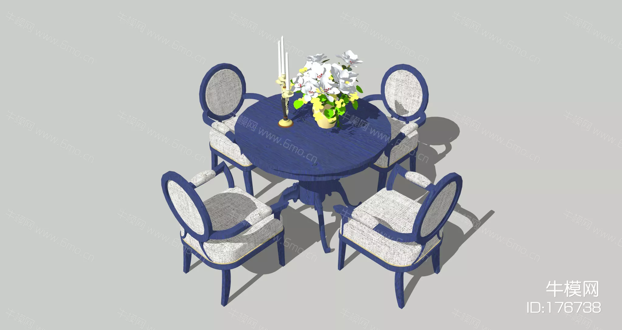 MODERN DINING TABLE SET - SKETCHUP 3D MODEL - ENSCAPE - 176738