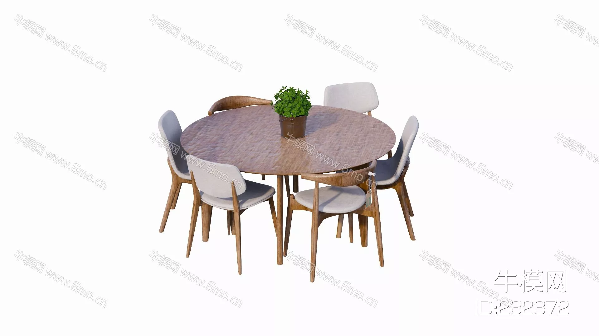 MODERN DINING TABLE SET - SKETCHUP 3D MODEL - ENSCAPE - 232372