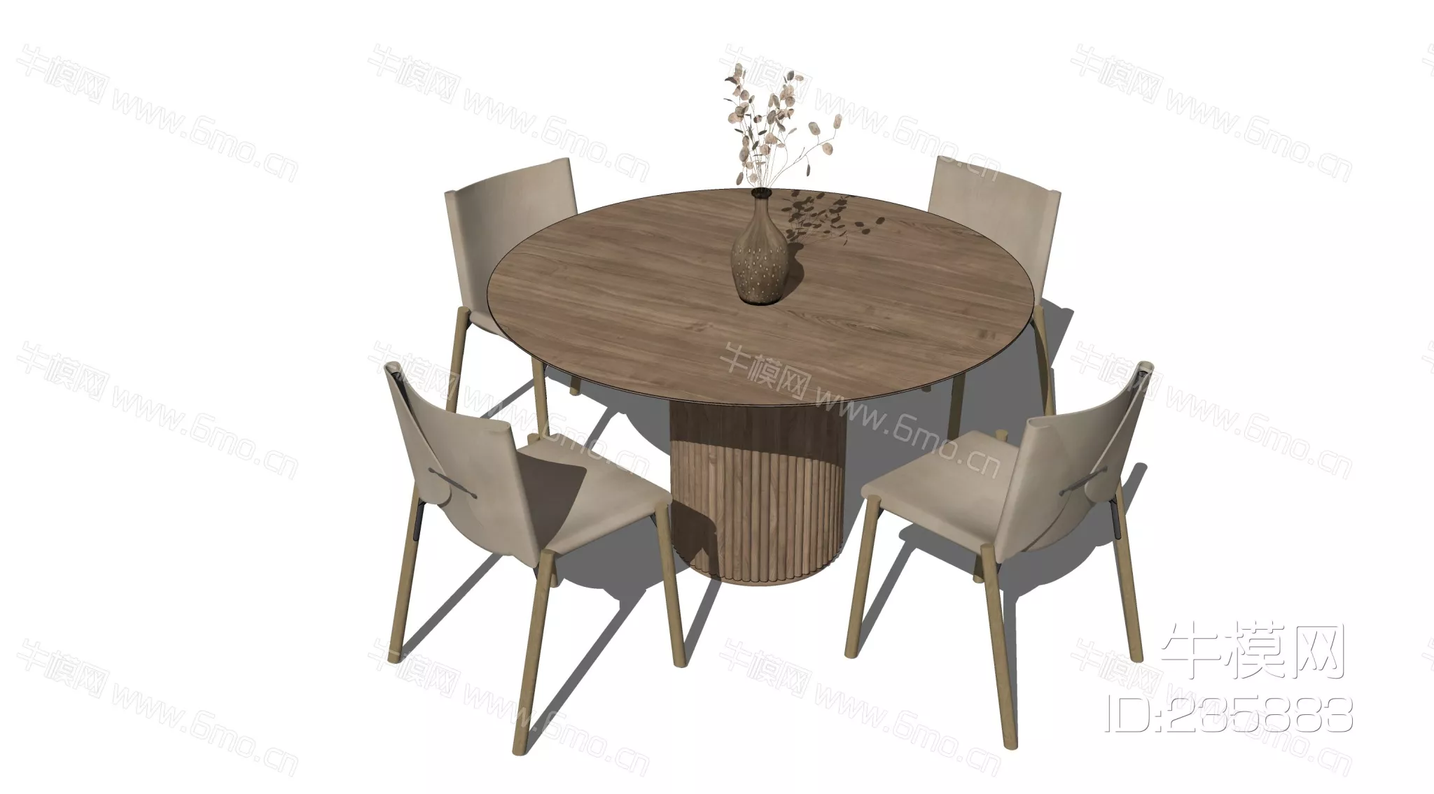 MODERN DINING TABLE SET - SKETCHUP 3D MODEL - ENSCAPE - 235883