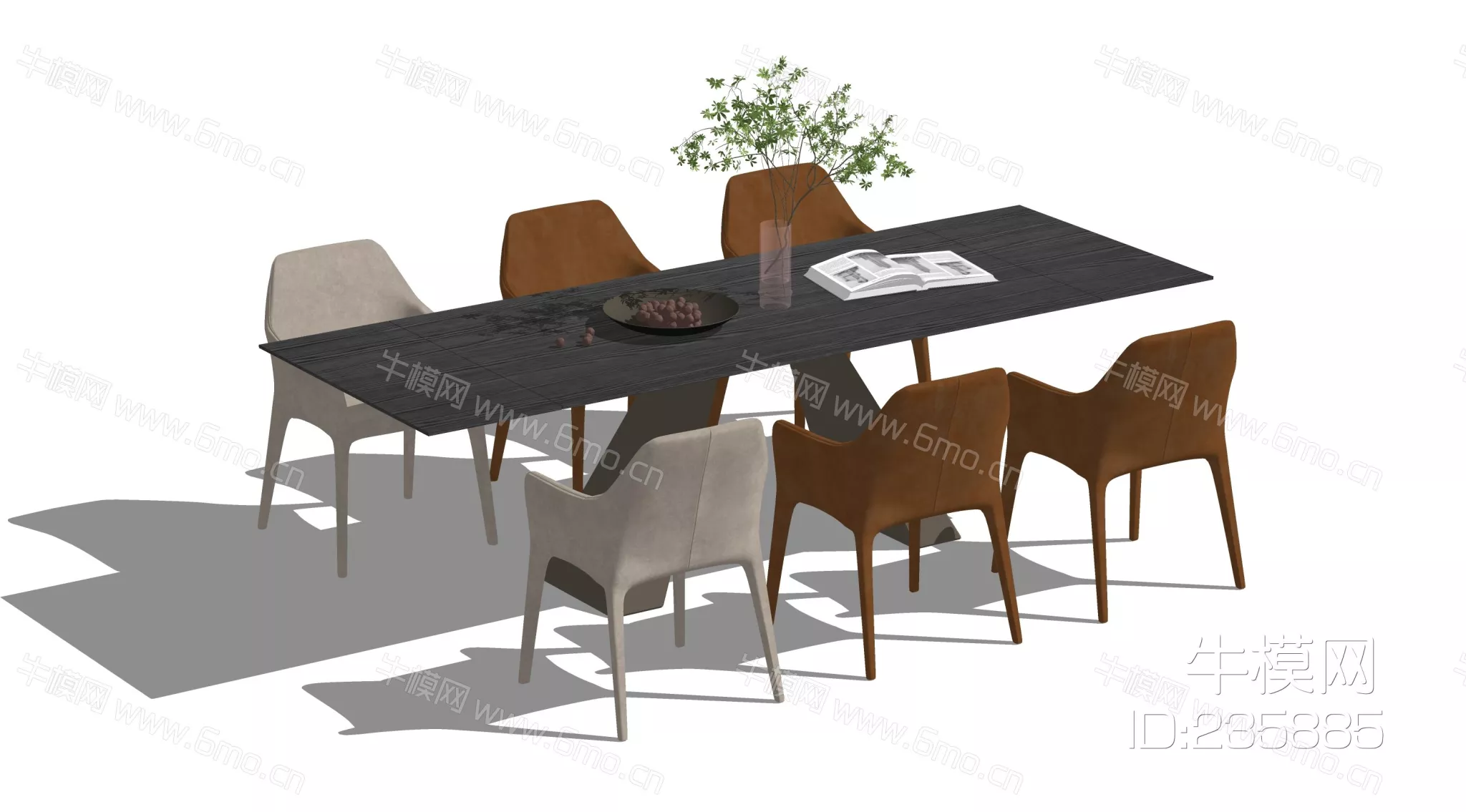 MODERN DINING TABLE SET - SKETCHUP 3D MODEL - ENSCAPE - 235885