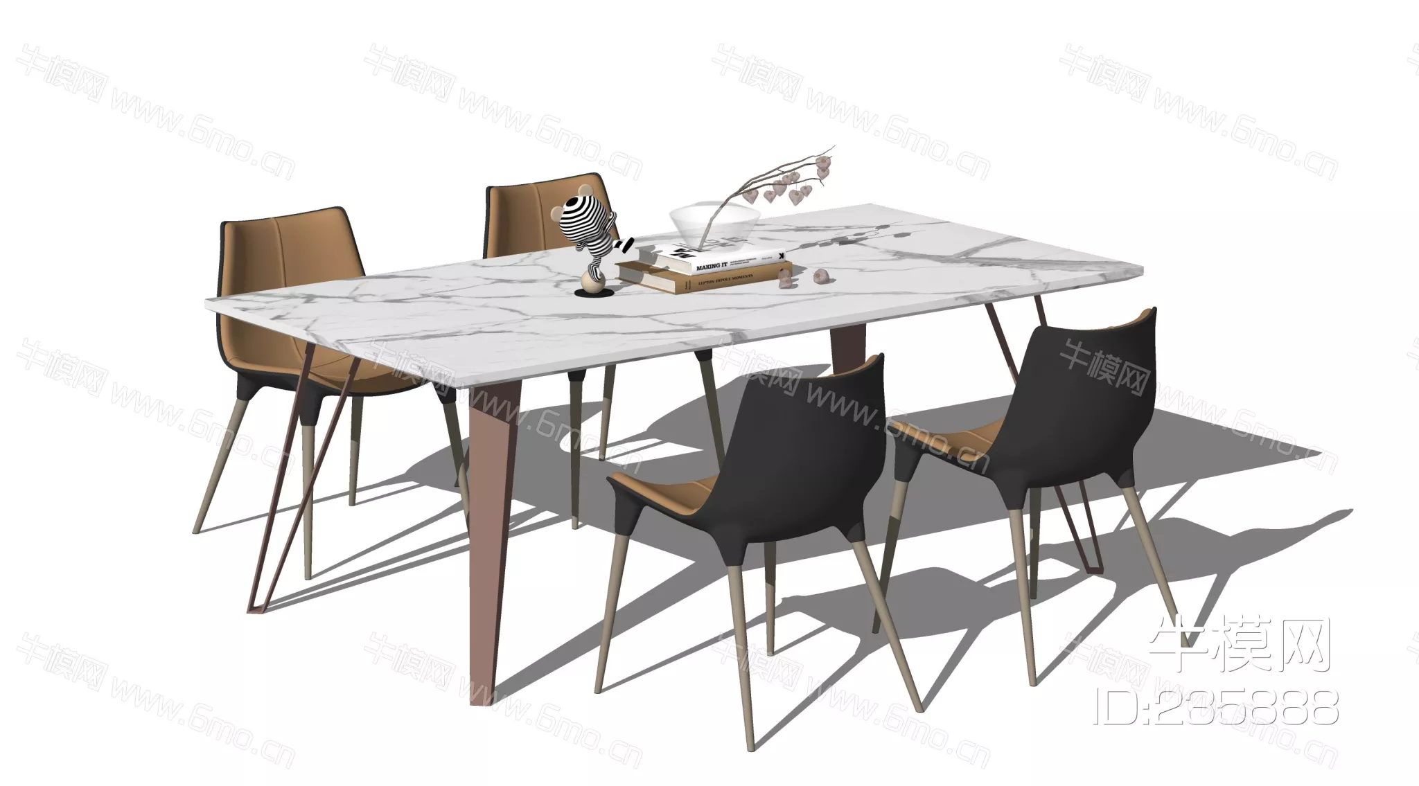 MODERN DINING TABLE SET - SKETCHUP 3D MODEL - ENSCAPE - 235888