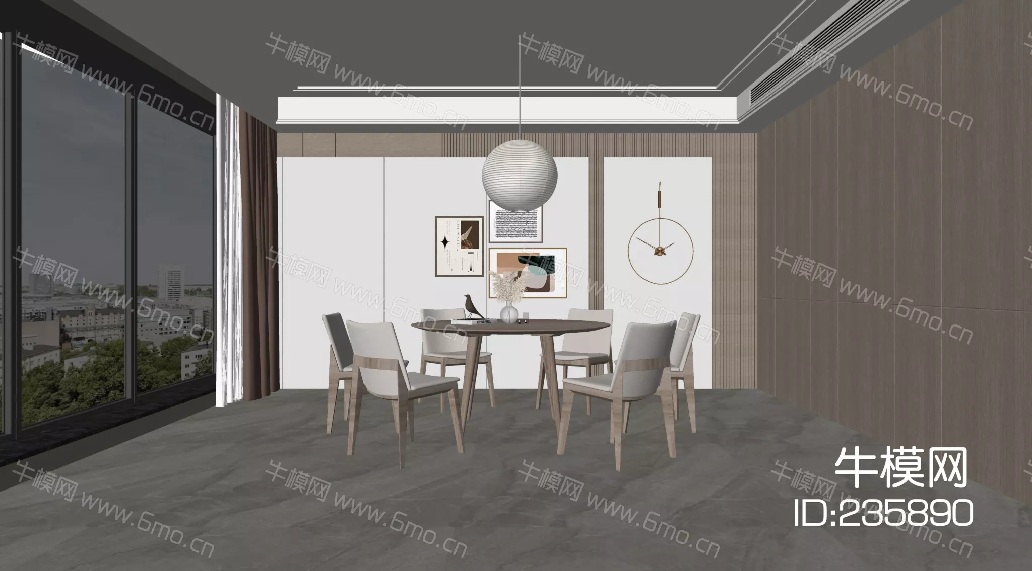 MODERN DINING TABLE SET - SKETCHUP 3D MODEL - ENSCAPE - 235890