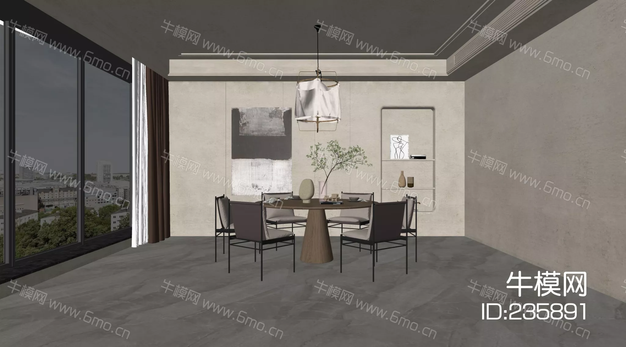 MODERN DINING TABLE SET - SKETCHUP 3D MODEL - ENSCAPE - 235891