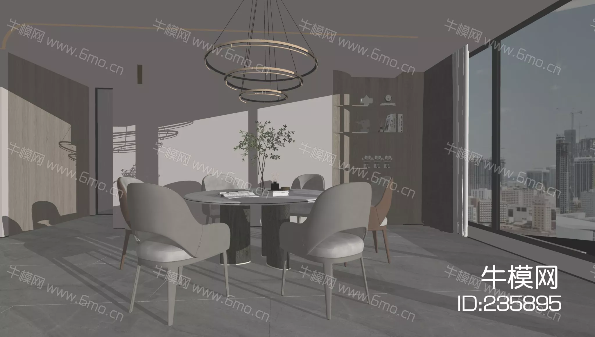 MODERN DINING TABLE SET - SKETCHUP 3D MODEL - ENSCAPE - 235895