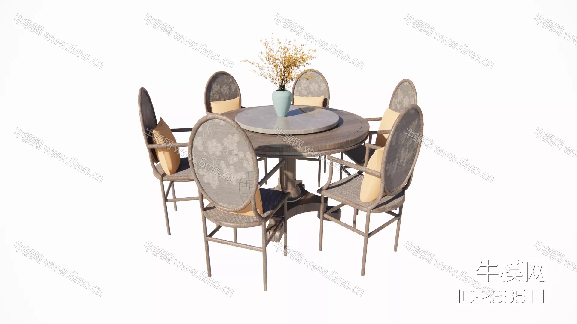 MODERN DINING TABLE SET - SKETCHUP 3D MODEL - ENSCAPE - 236511