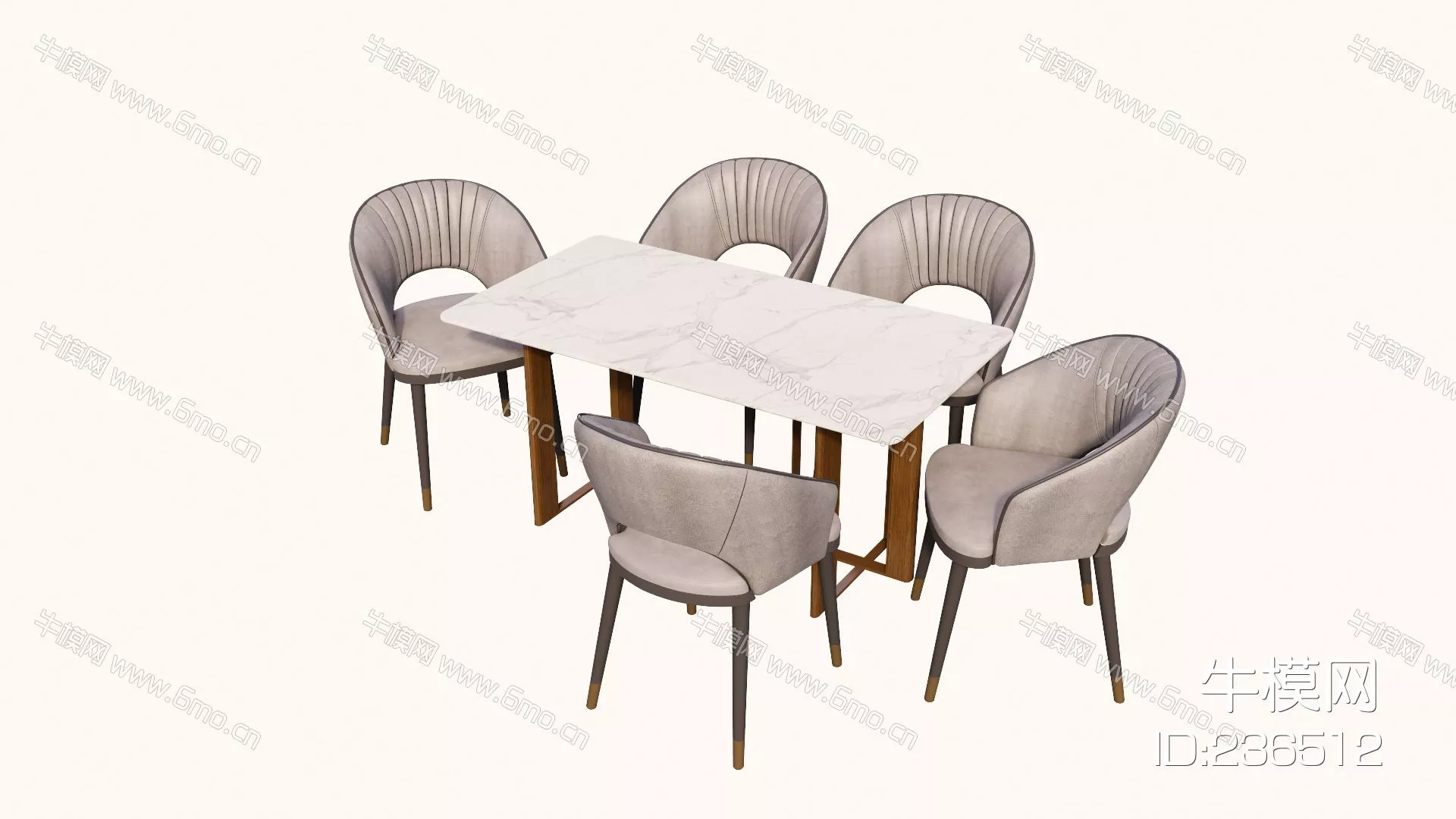MODERN DINING TABLE SET - SKETCHUP 3D MODEL - ENSCAPE - 236512