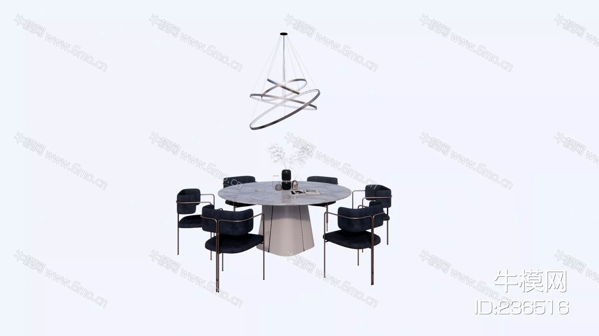 MODERN DINING TABLE SET - SKETCHUP 3D MODEL - ENSCAPE - 236516