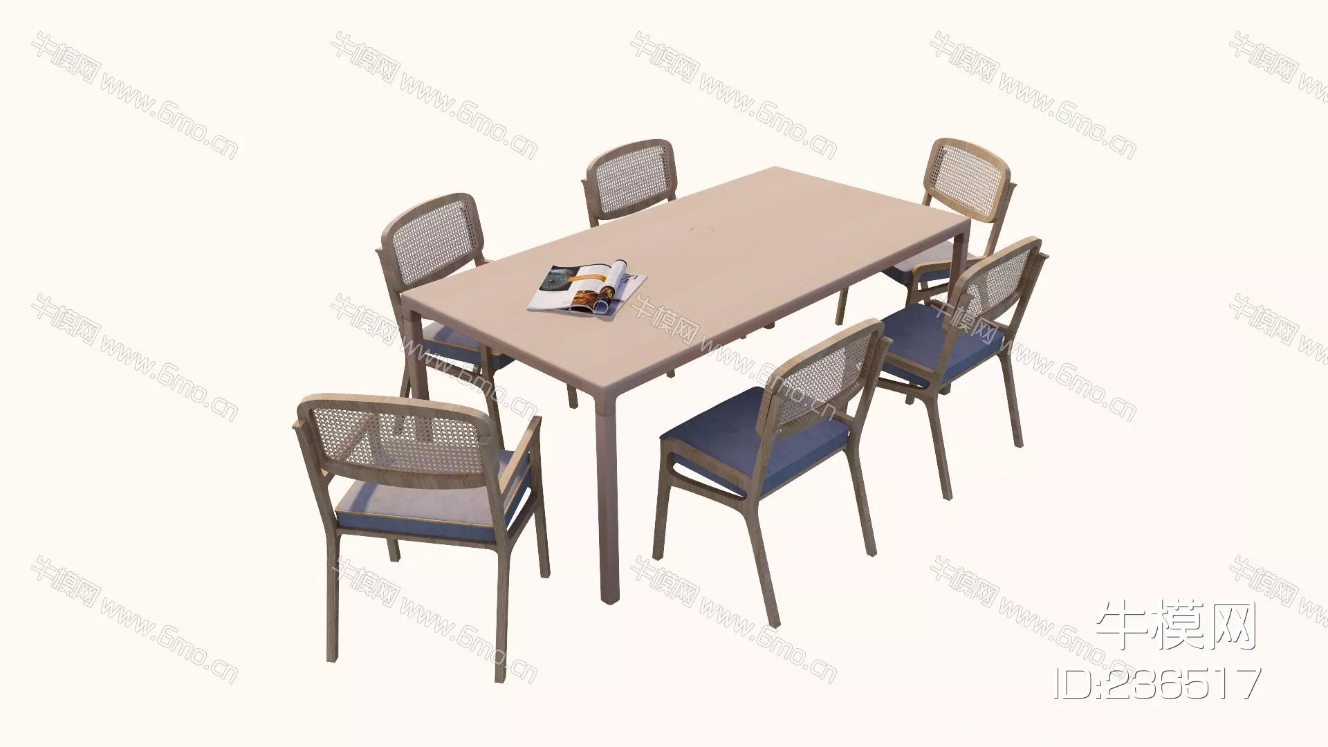 MODERN DINING TABLE SET - SKETCHUP 3D MODEL - ENSCAPE - 236517