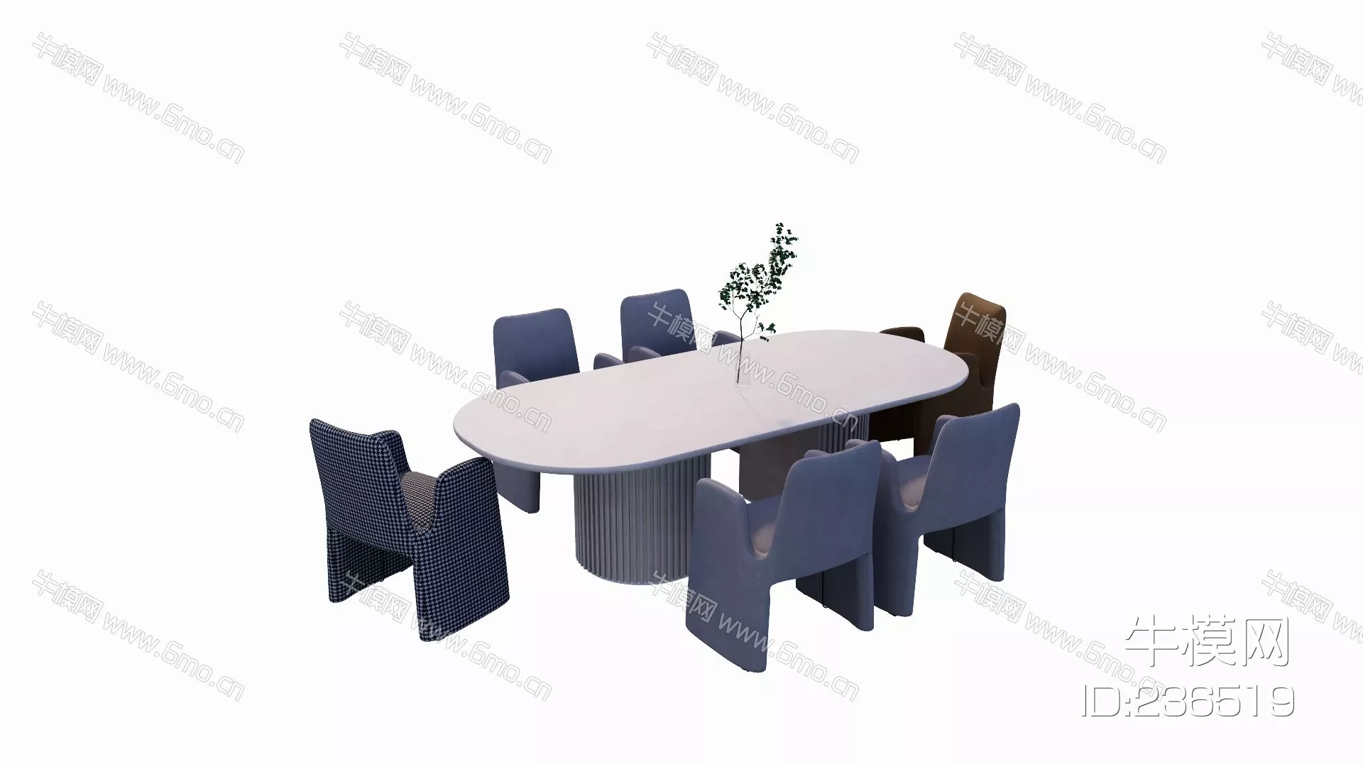 MODERN DINING TABLE SET - SKETCHUP 3D MODEL - ENSCAPE - 236519