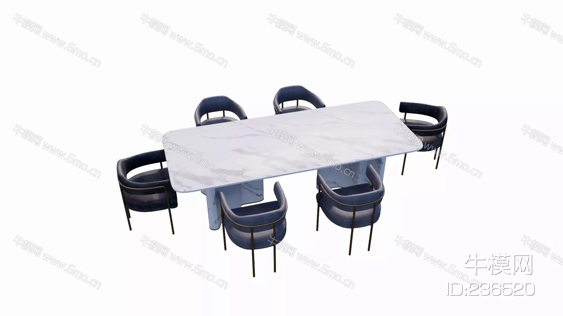 MODERN DINING TABLE SET - SKETCHUP 3D MODEL - ENSCAPE - 236520