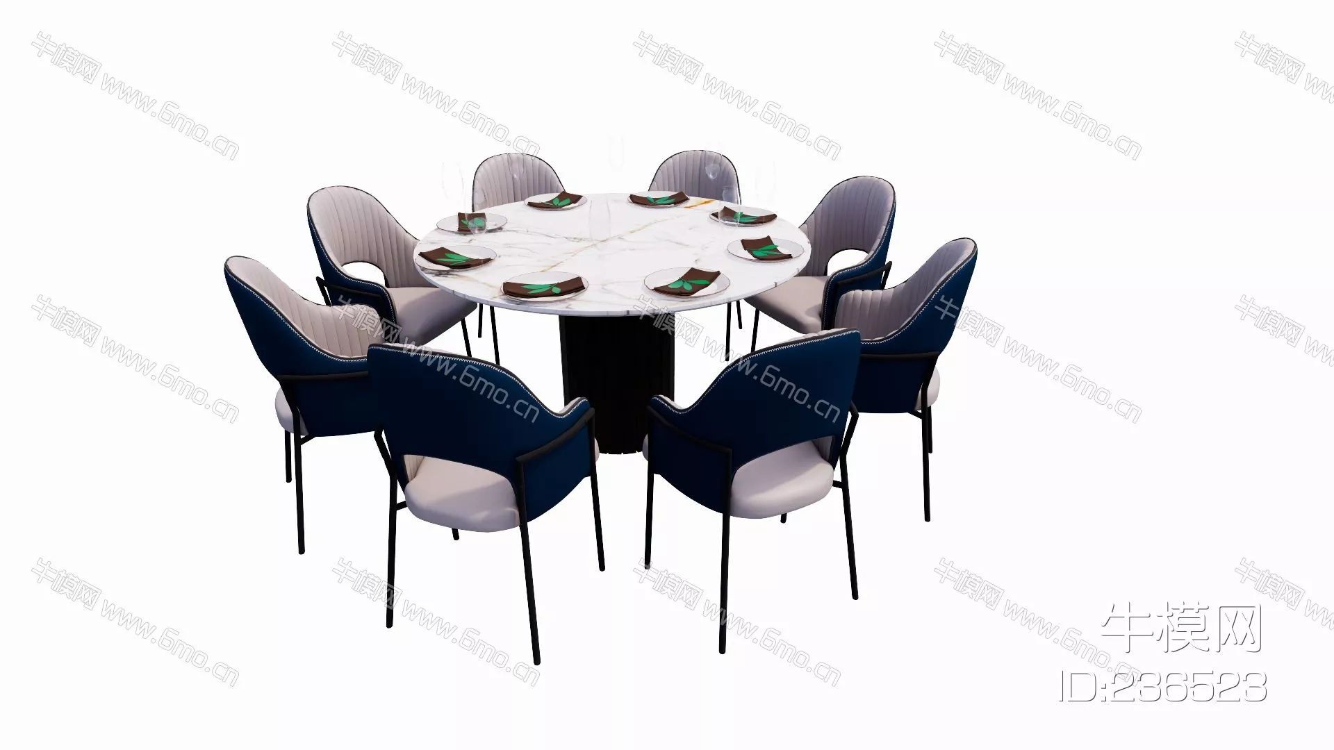 MODERN DINING TABLE SET - SKETCHUP 3D MODEL - ENSCAPE - 236523