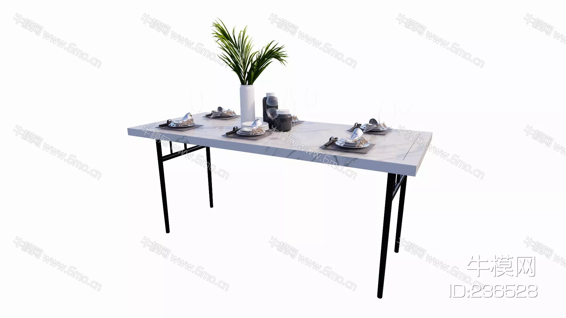 MODERN DINING TABLE SET - SKETCHUP 3D MODEL - ENSCAPE - 236528