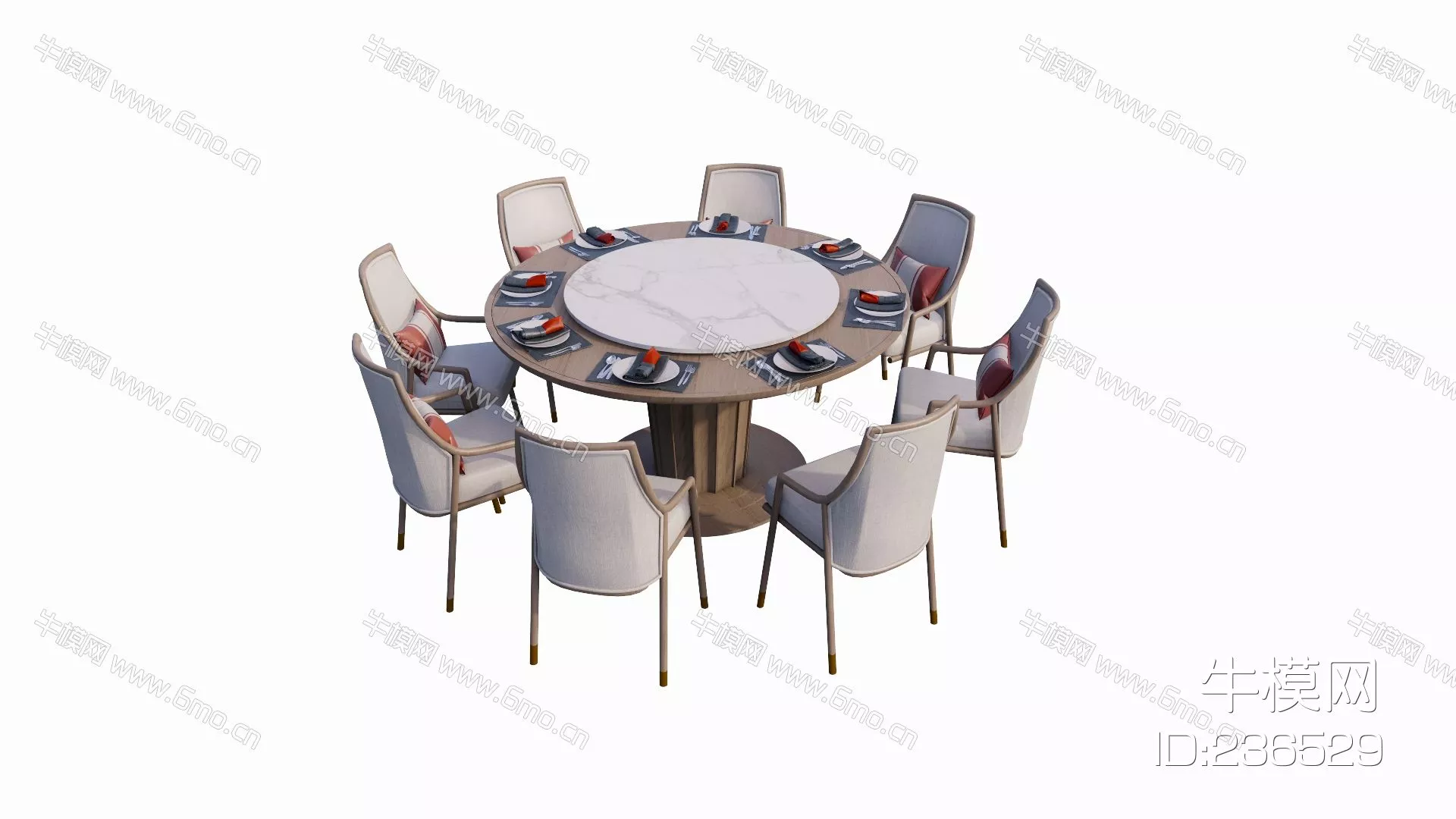 MODERN DINING TABLE SET - SKETCHUP 3D MODEL - ENSCAPE - 236529