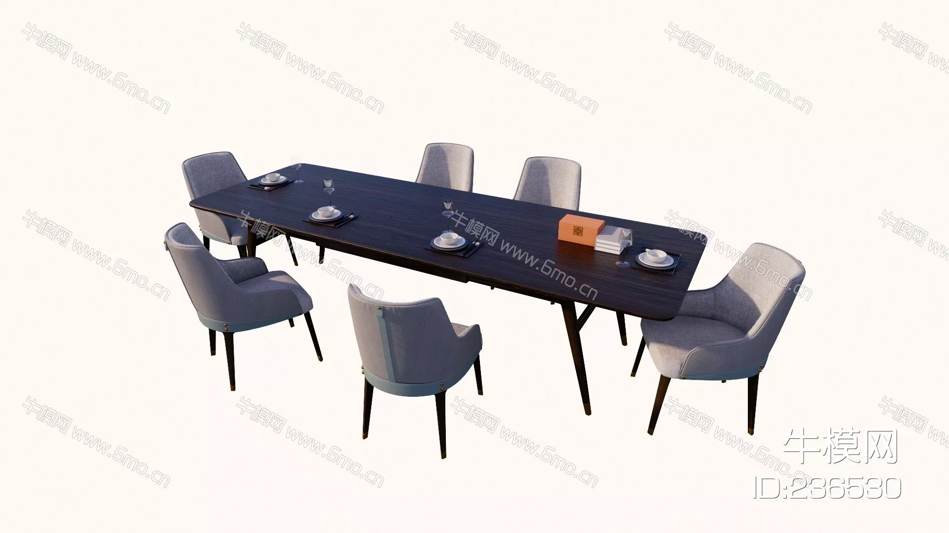 MODERN DINING TABLE SET - SKETCHUP 3D MODEL - ENSCAPE - 236530