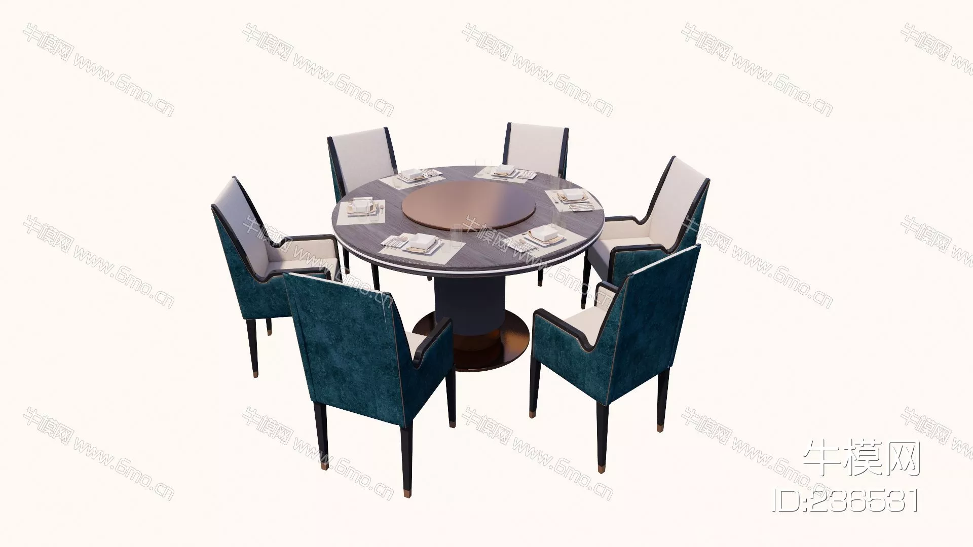 MODERN DINING TABLE SET - SKETCHUP 3D MODEL - ENSCAPE - 236531