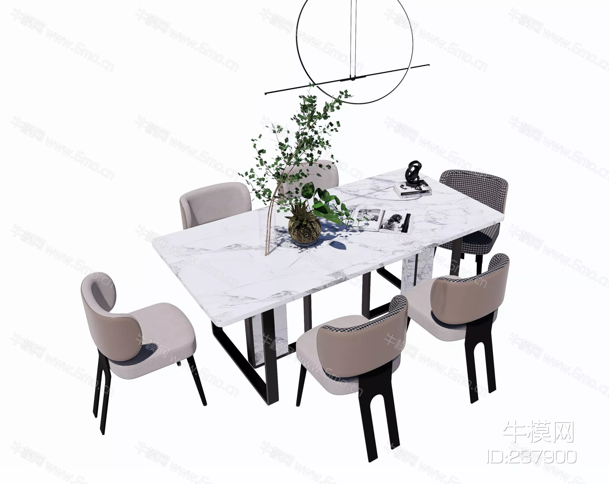 MODERN DINING TABLE SET - SKETCHUP 3D MODEL - ENSCAPE - 237900