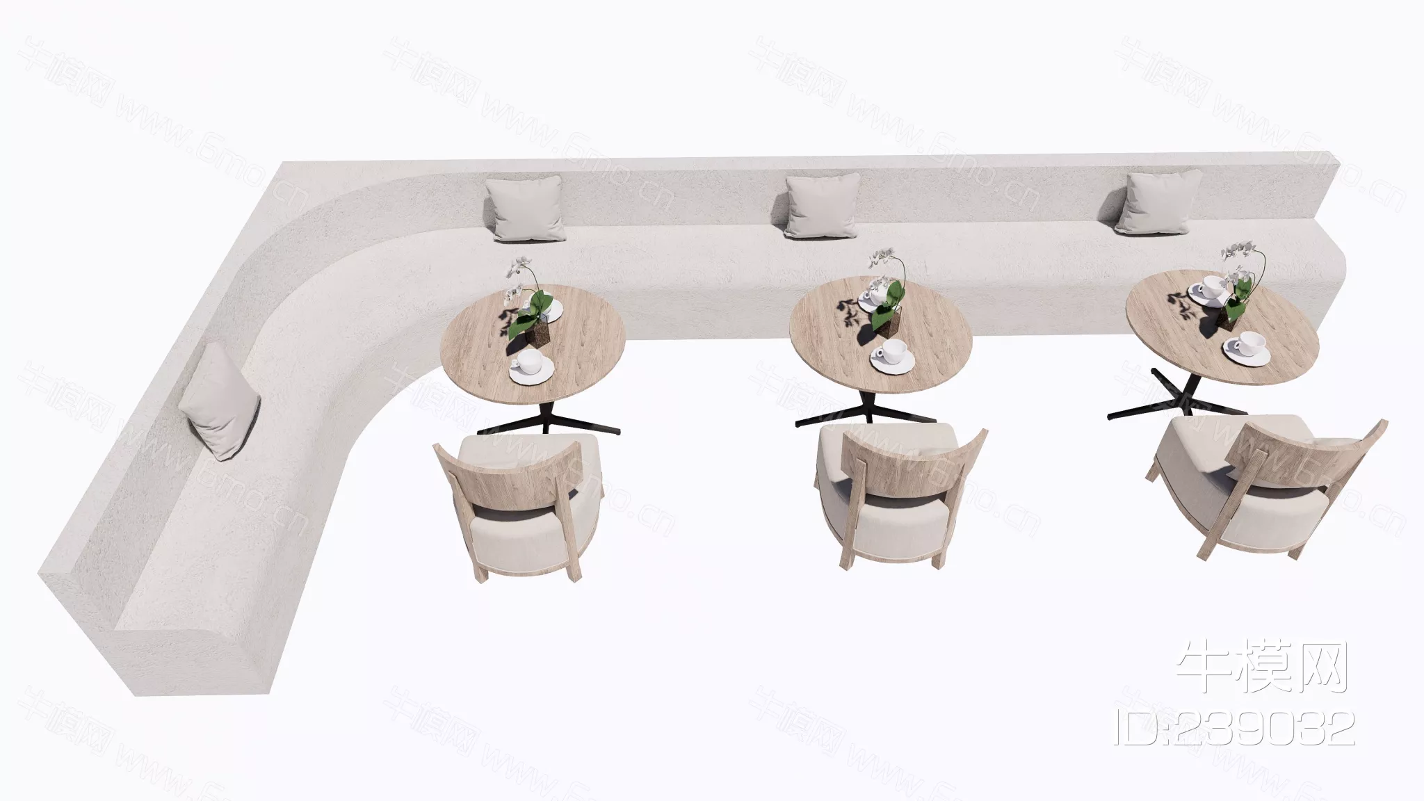 MODERN DINING TABLE SET - SKETCHUP 3D MODEL - ENSCAPE - 239032
